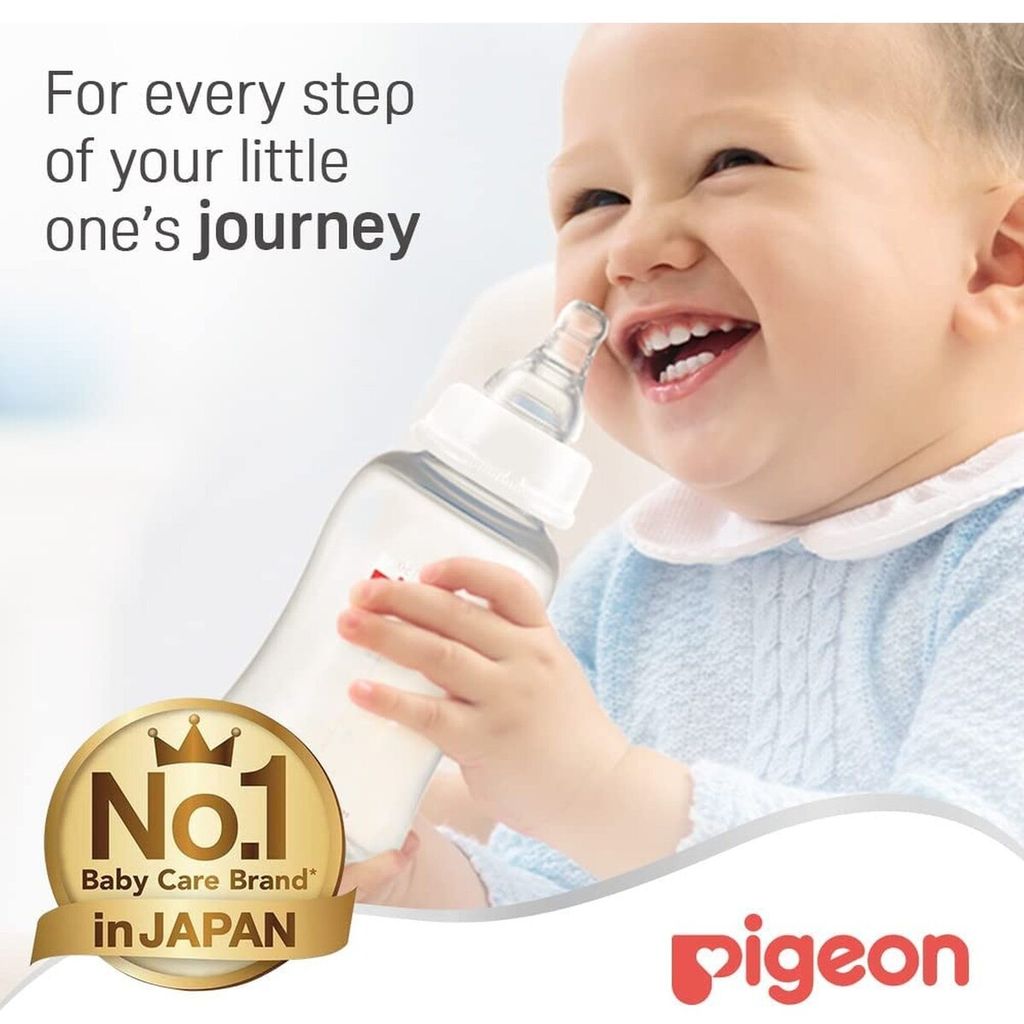 Pigeon, Flexible streamline shape feeding bottle, Ergonomic bottle with anti-colic nipple, 150 ml