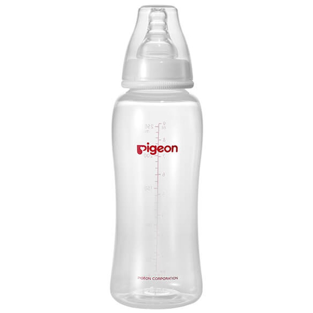Pigeon, Flexible Streamline Plastic Bottle, Baby feeding bottle with ergonomic design, 250 ml