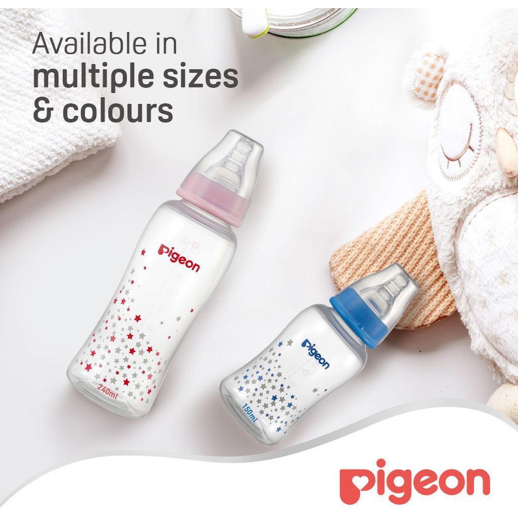 Pigeon, Flexible Streamline Bottle Decorated, Soft flexible baby feeding bottle, 150 ml