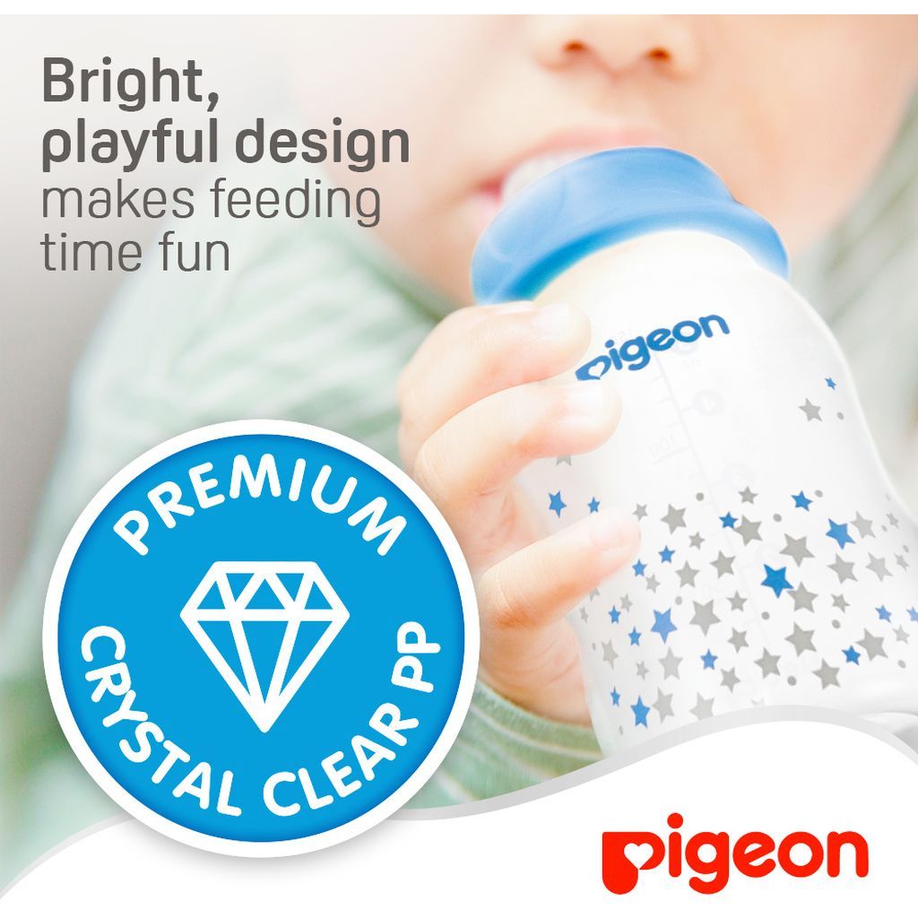 Pigeon, Flexible Streamline Bottle Decorated, Soft flexible baby feeding bottle, 150 ml
