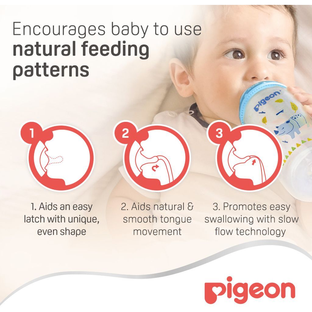 Pigeon, KPP Wide Neck Plastic Bottle, Easy to clean feeding bottle, 330 ml