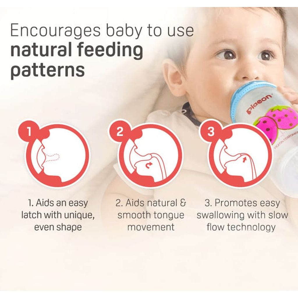 Pigeon, Softouch Glass Baby Bottle, Durable glass baby feeding bottle, 240ml