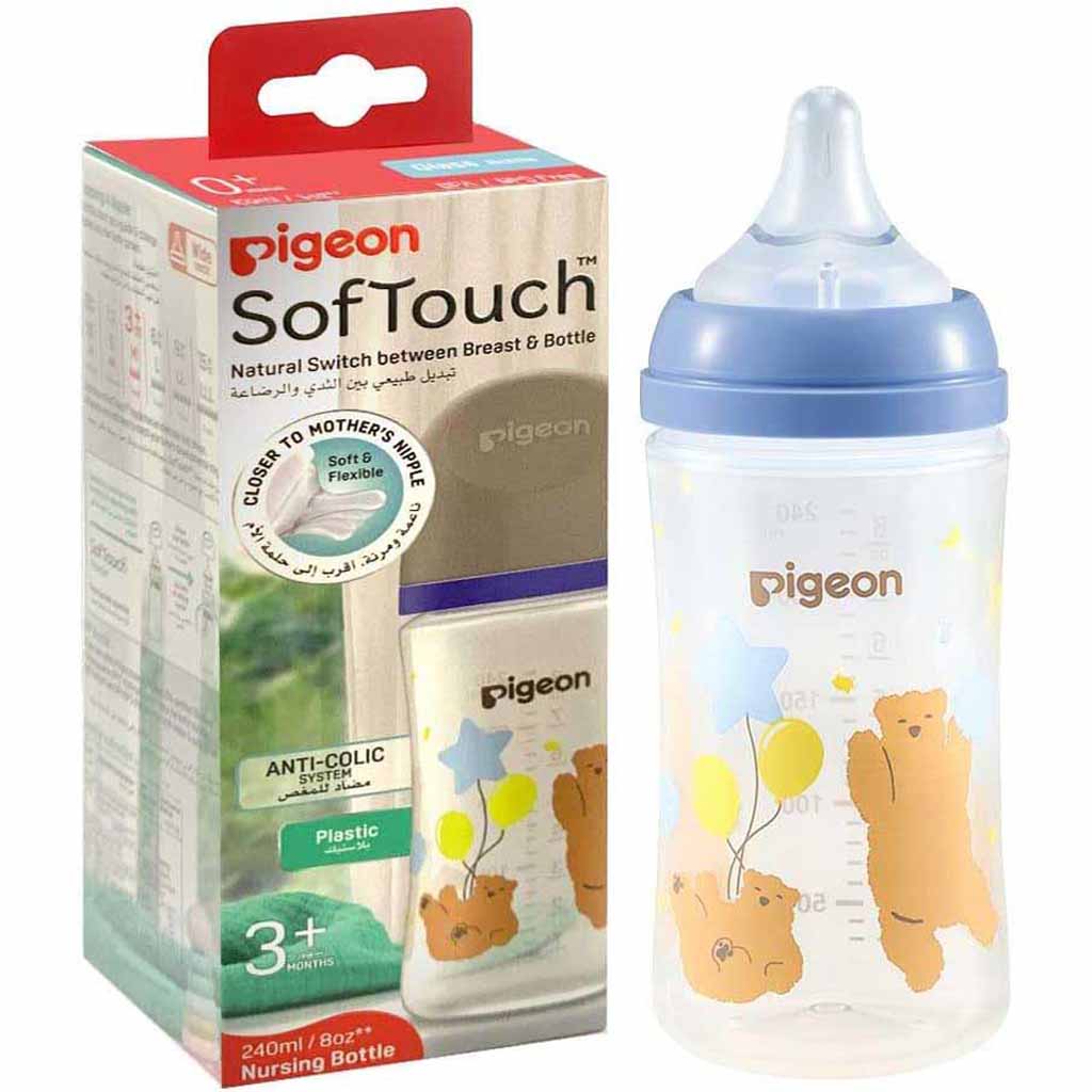 Pigeon Softouch Plastic Bottle, 240 Ml (Wide Neck)