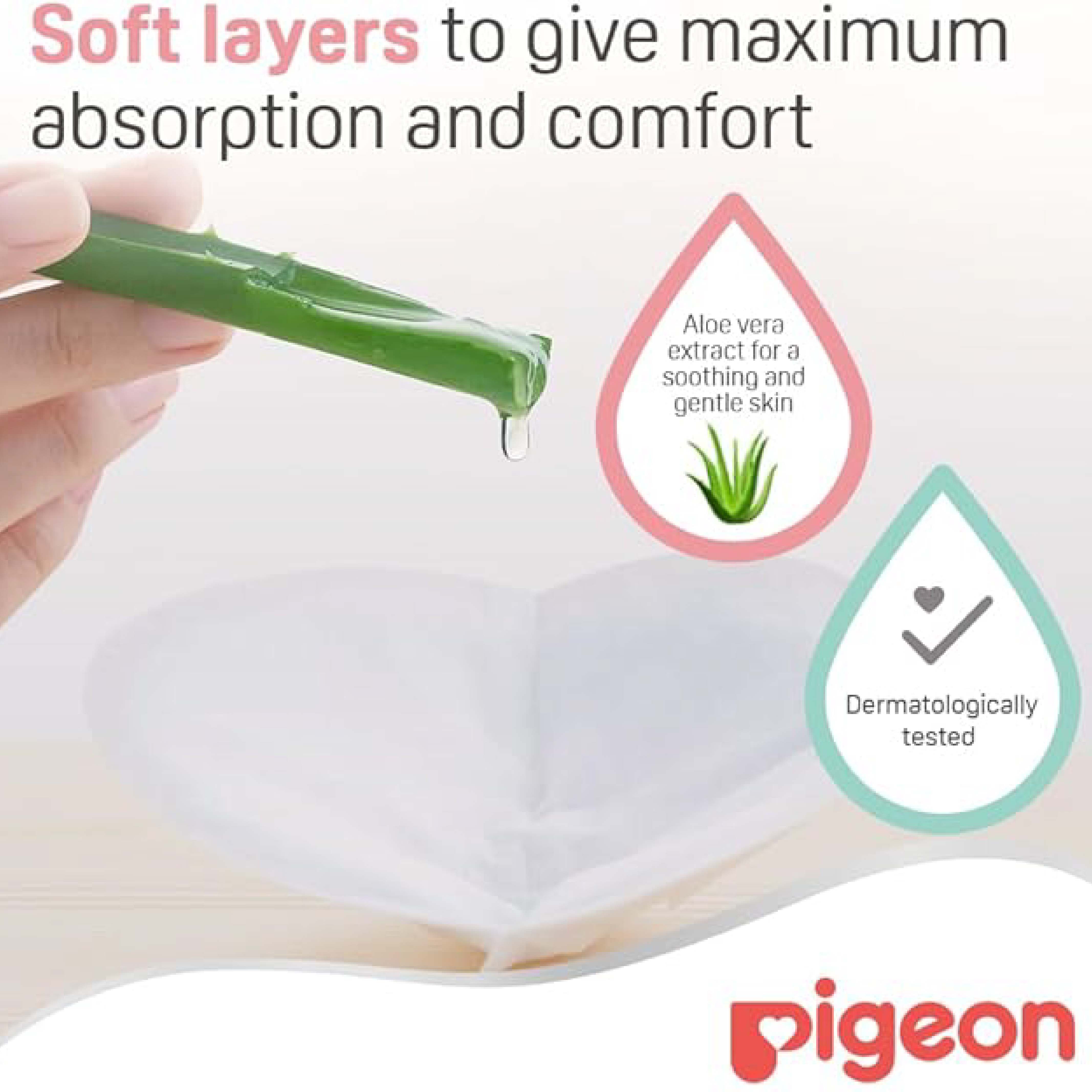 Pigeon, Breast pads comfy feel, Soft absorbent pads for leak protection, 12 pcs