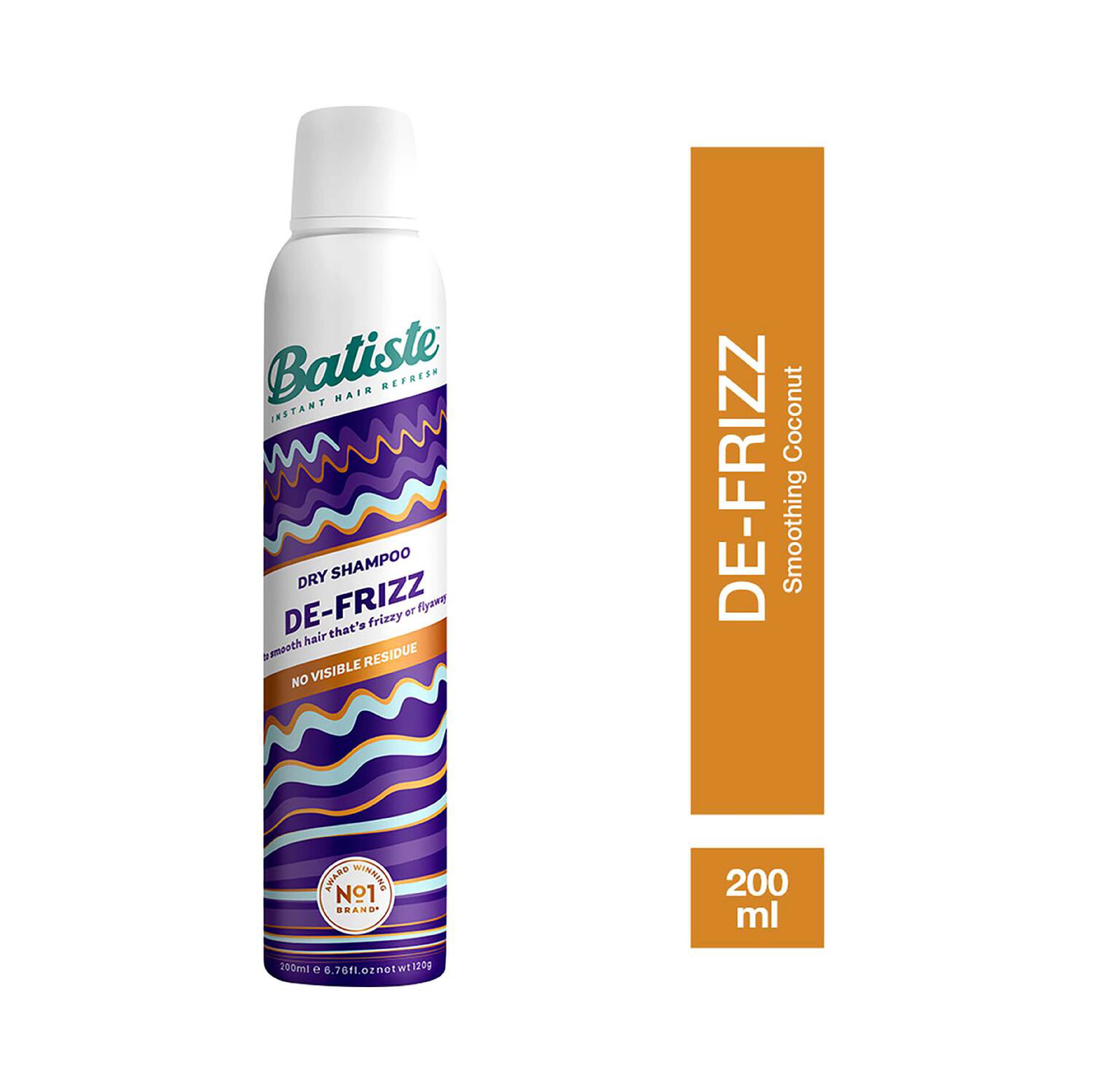 Batiste, Dry Shampoo Hair Benefits De-Frizz, Dry shampoo that reduces frizz and refreshes hair, 200 ml