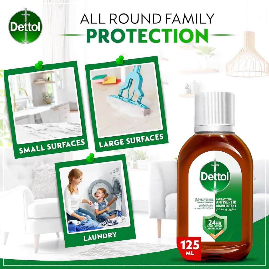 Dettol, Antiseptic Liquid, Effective antibacterial antiseptic for wound care, 125 ml