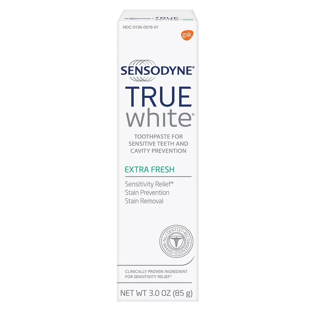 Sensodyne, True White extra fresh toothpaste, Whitening toothpaste for sensitive teeth protection, 75ml