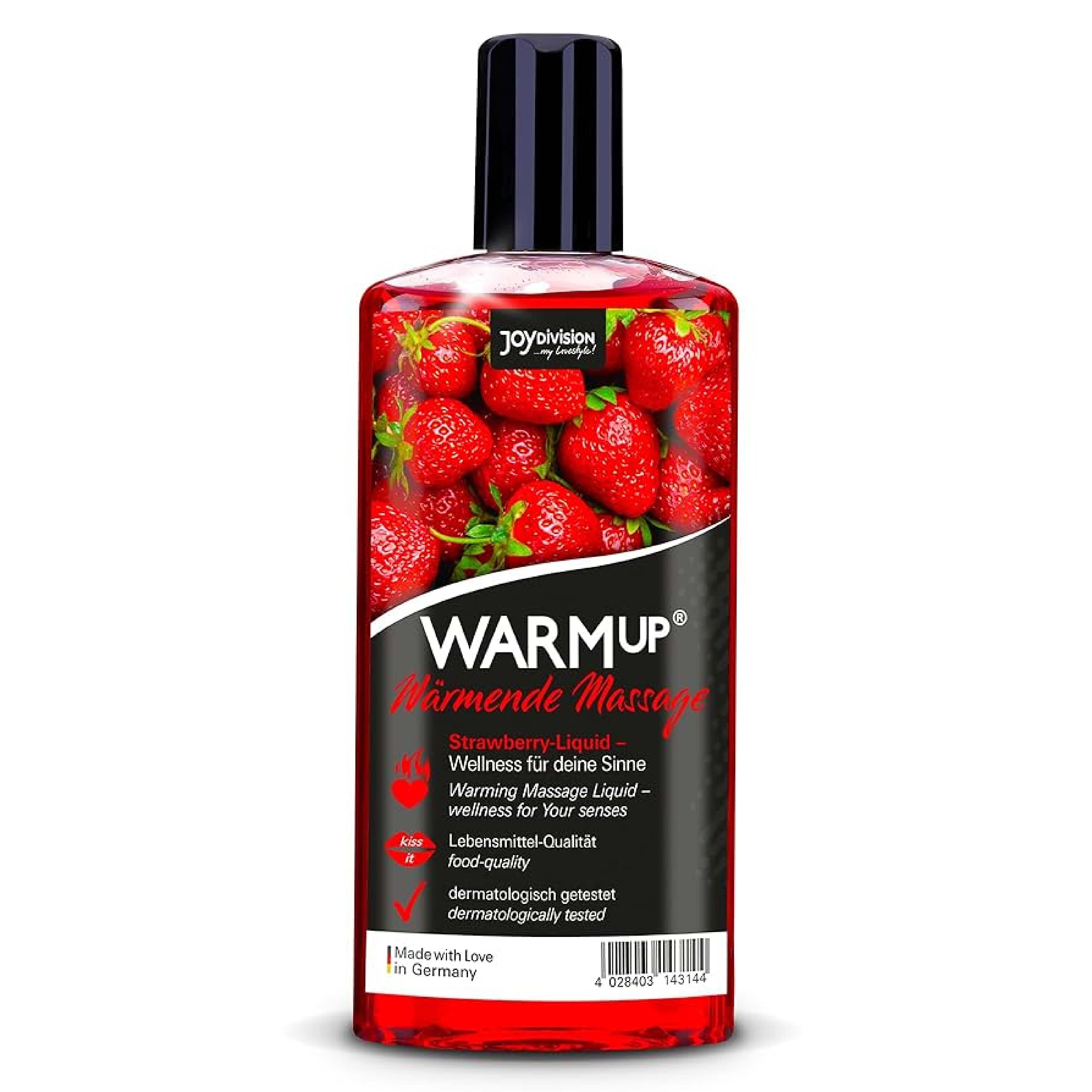 Joy Division, Warm Up Strawberry Massage Oil, Warming massage oil with strawberry scent, 150ml