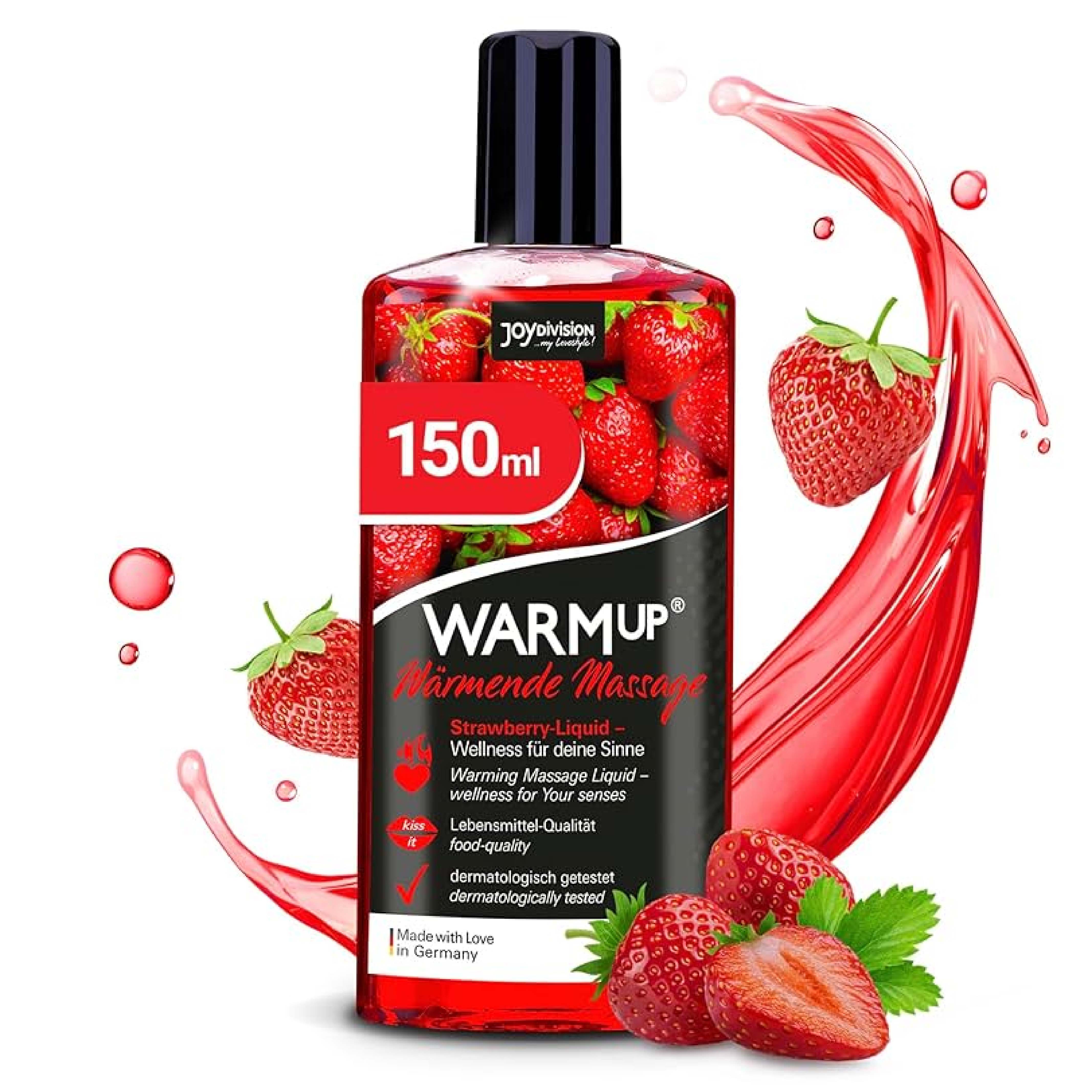 Joy Division, Warm Up Strawberry Massage Oil, Warming massage oil with strawberry scent, 150ml