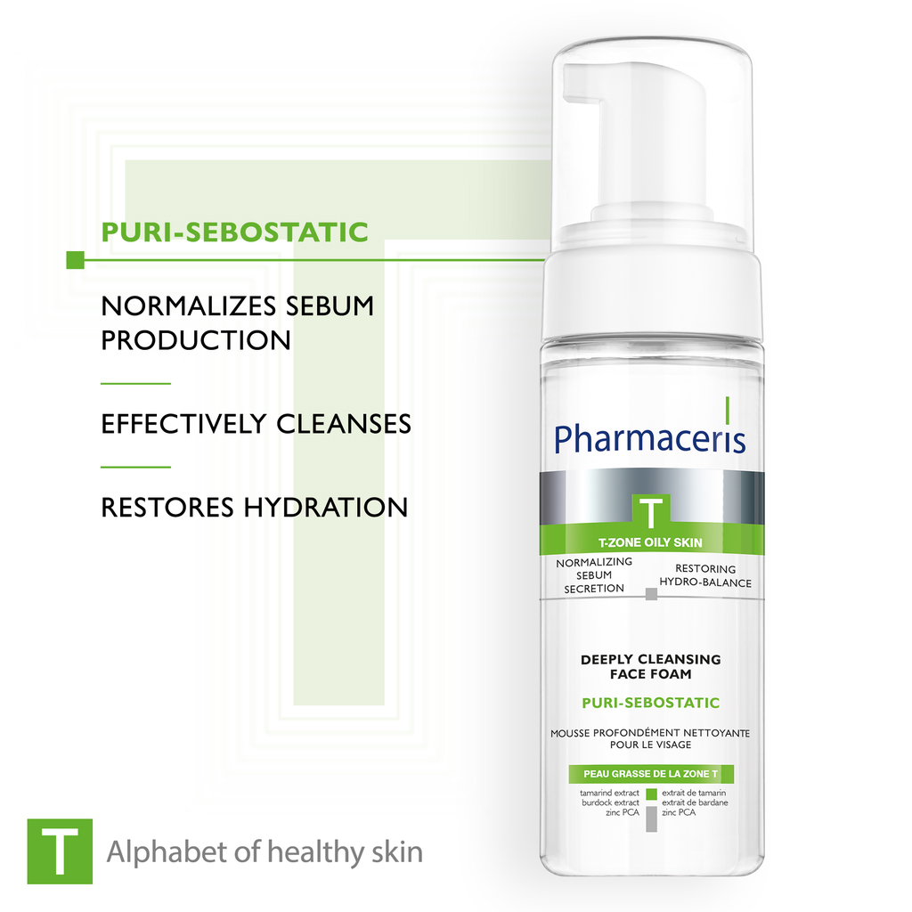 Pharmaceries, Puri-Sebostatic Deeply Cleansing Foam, Deep cleansing foam for oily and acne-prone skin
