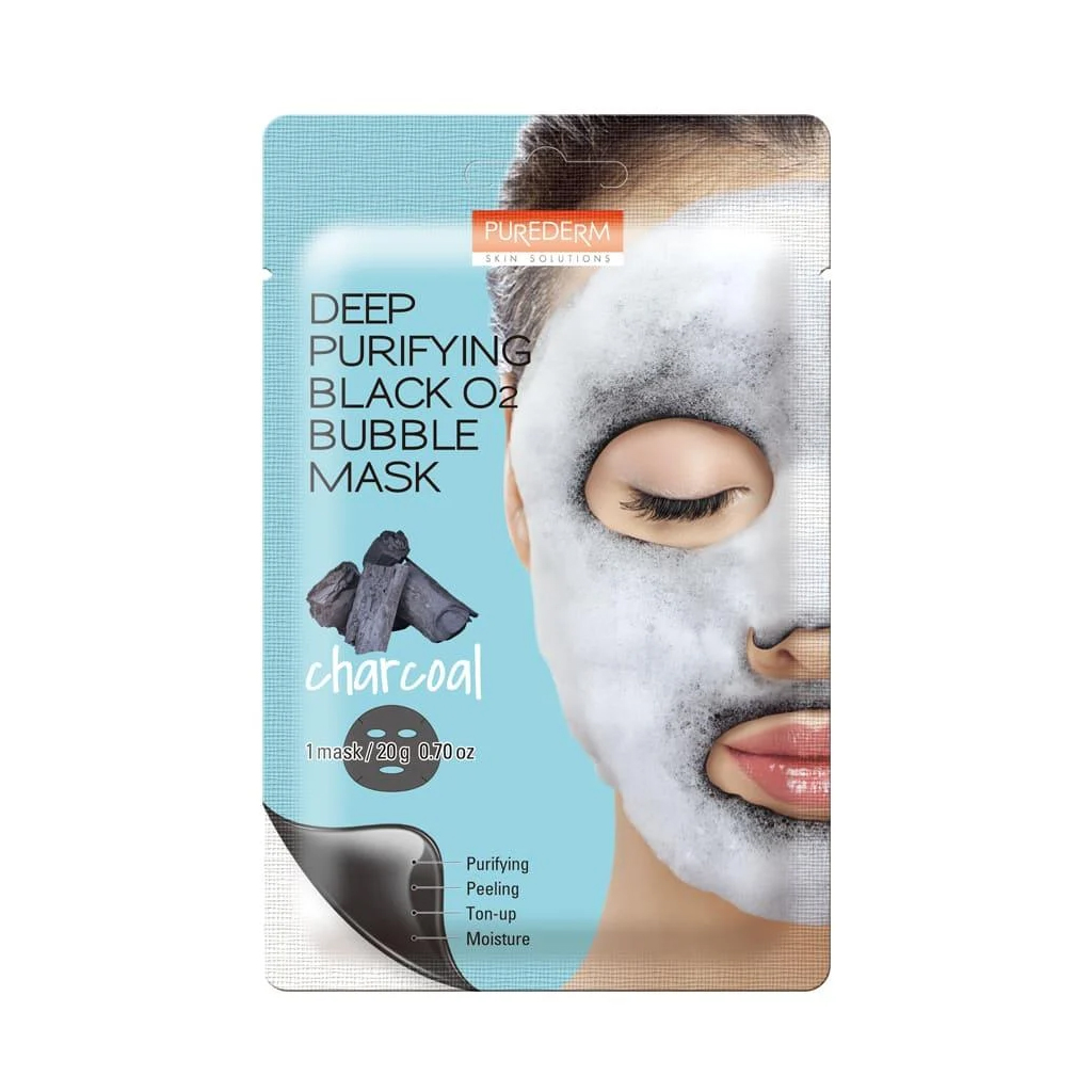 Purederm Deep Purifying Black O2 Bubble Mask Charcool
