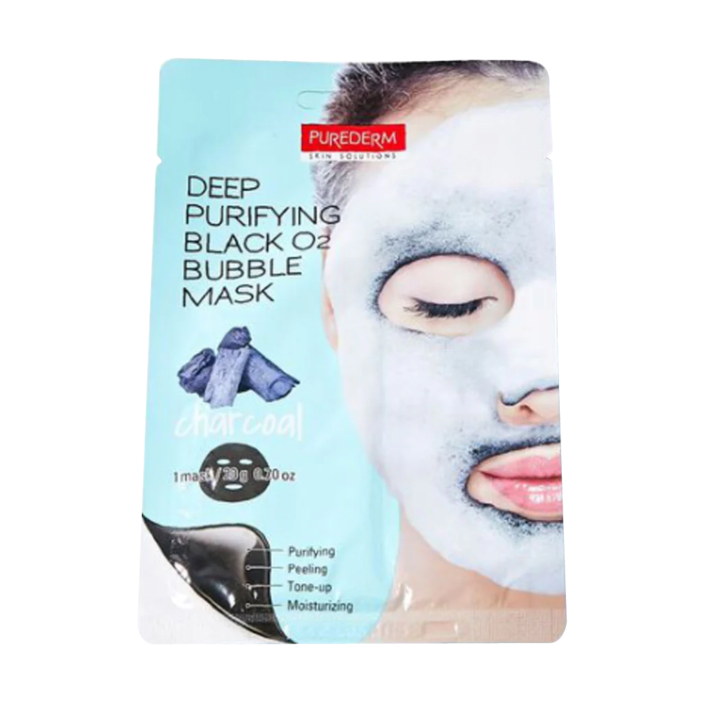 Purederm Deep Purifying Black O2 Bubble Mask Charcool
