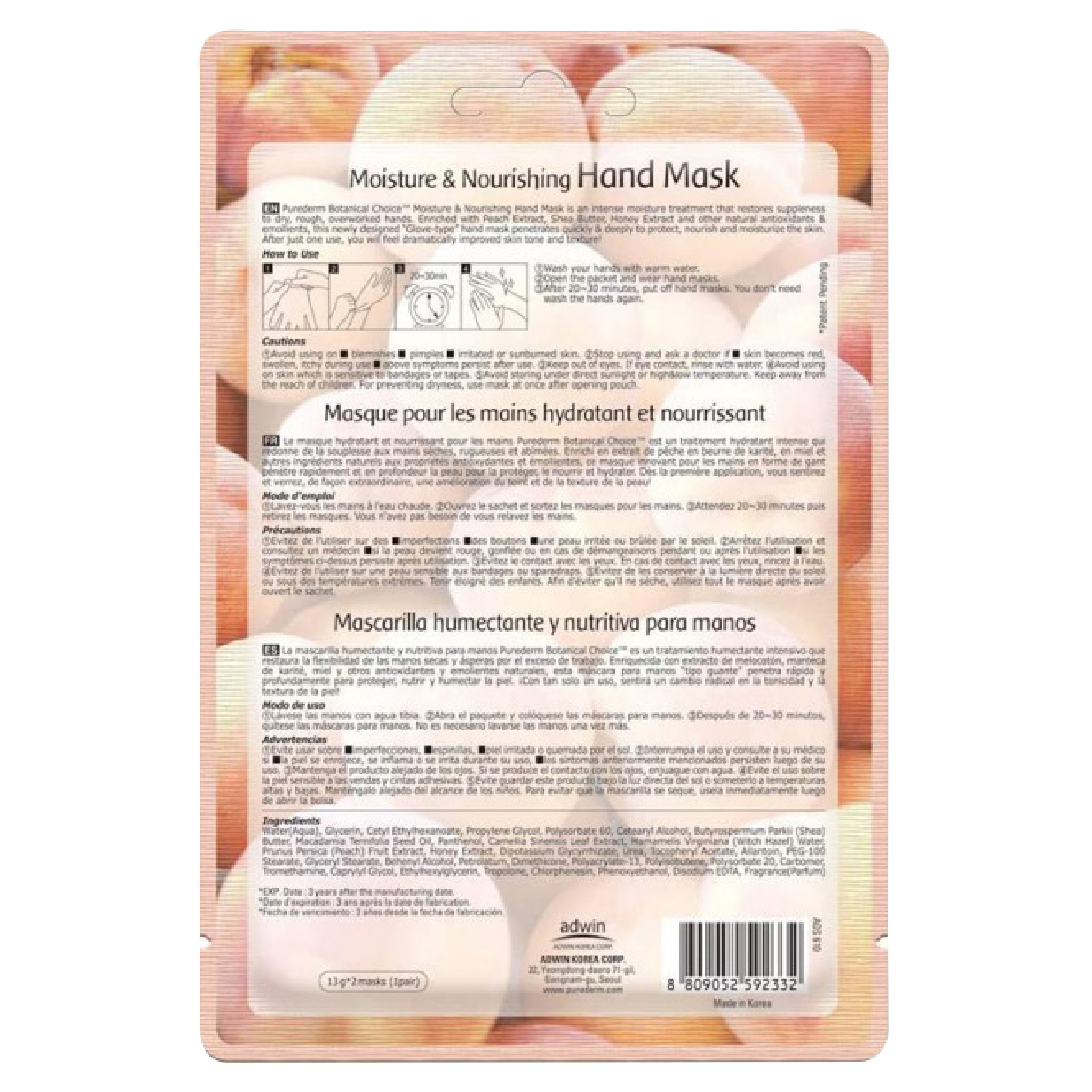 Purederm Botanical Choice Moisture And Nourishing Hand Mask 26g