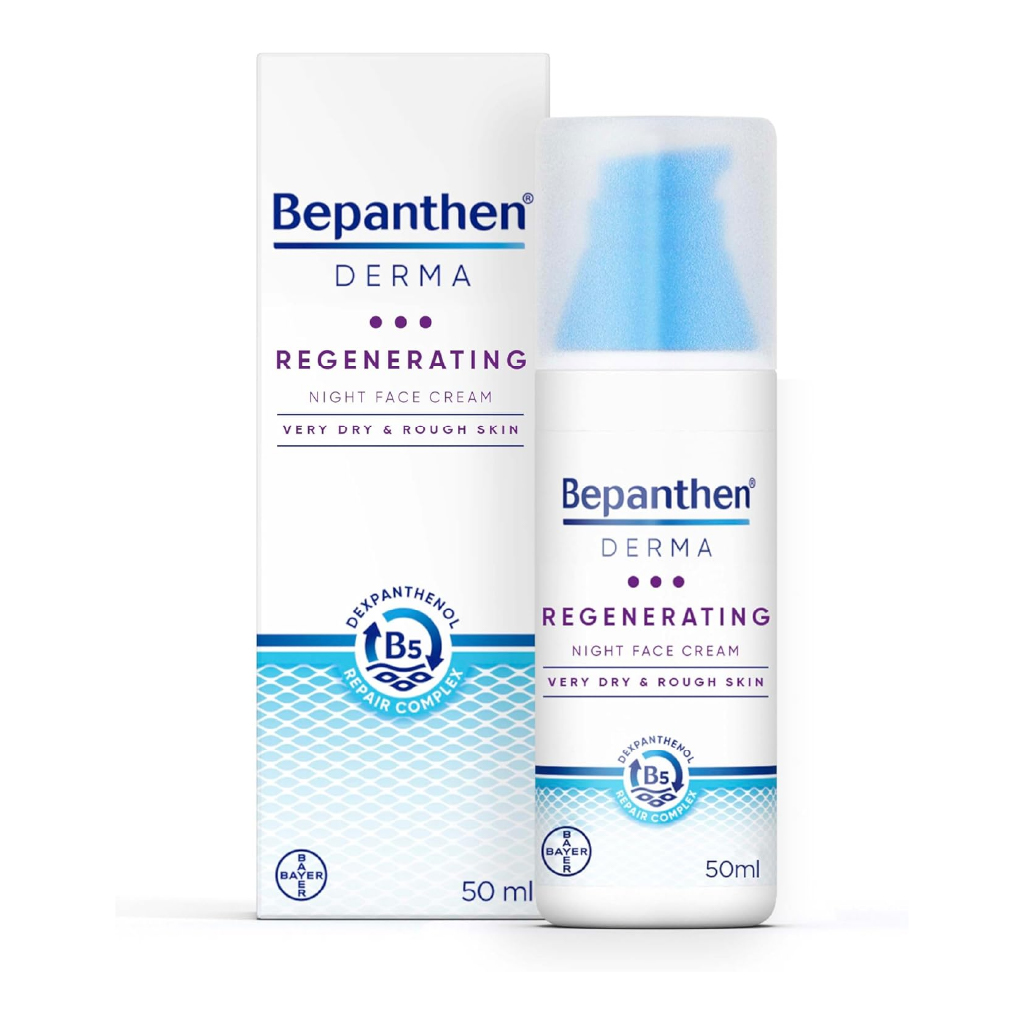 Bepanthen, Regenerating Night Face Cream, Intensive skin repair and hydration cream, 50 ml