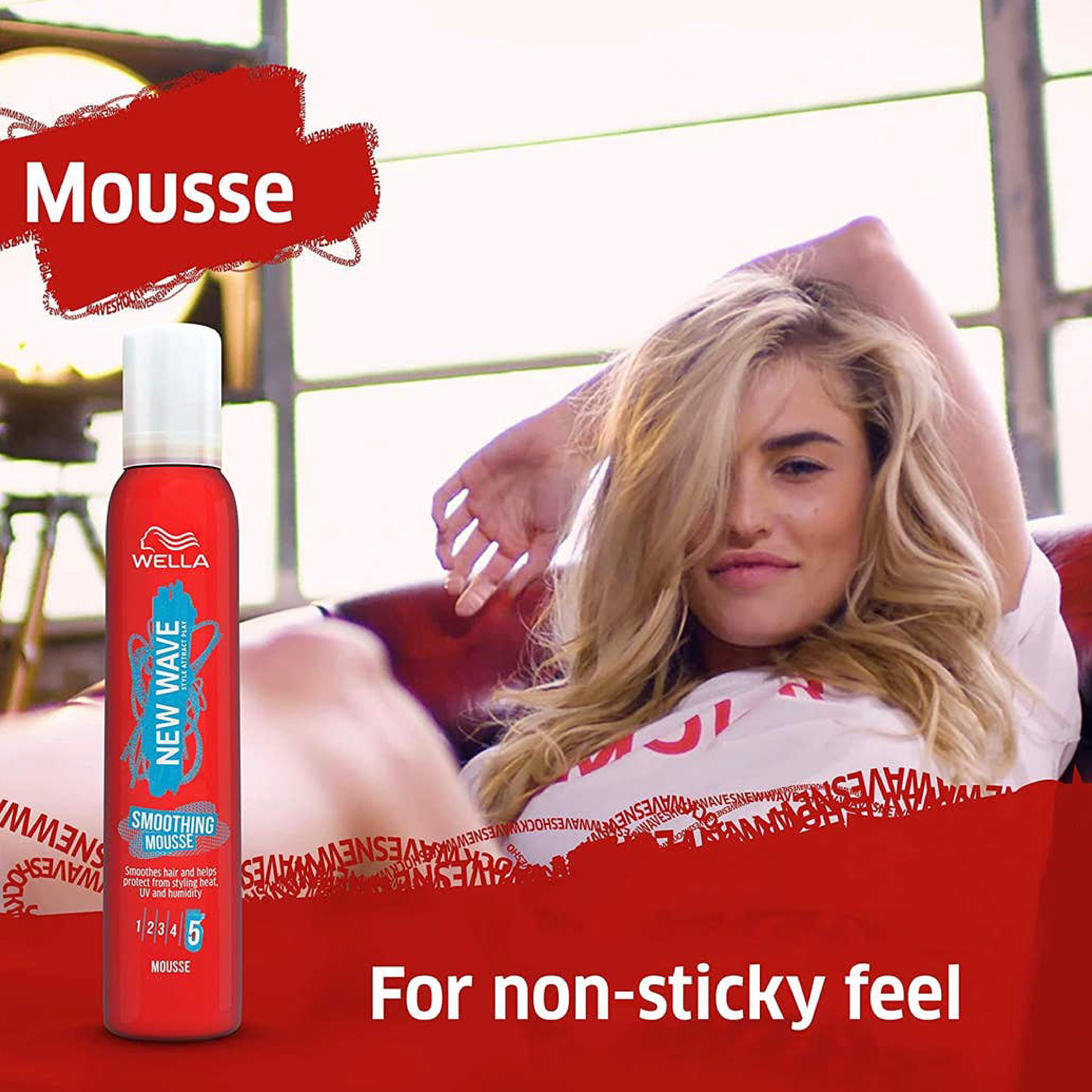 Newwave, Mousse tame it smoothing, Lightweight smoothing mousse for frizz control, 200ml