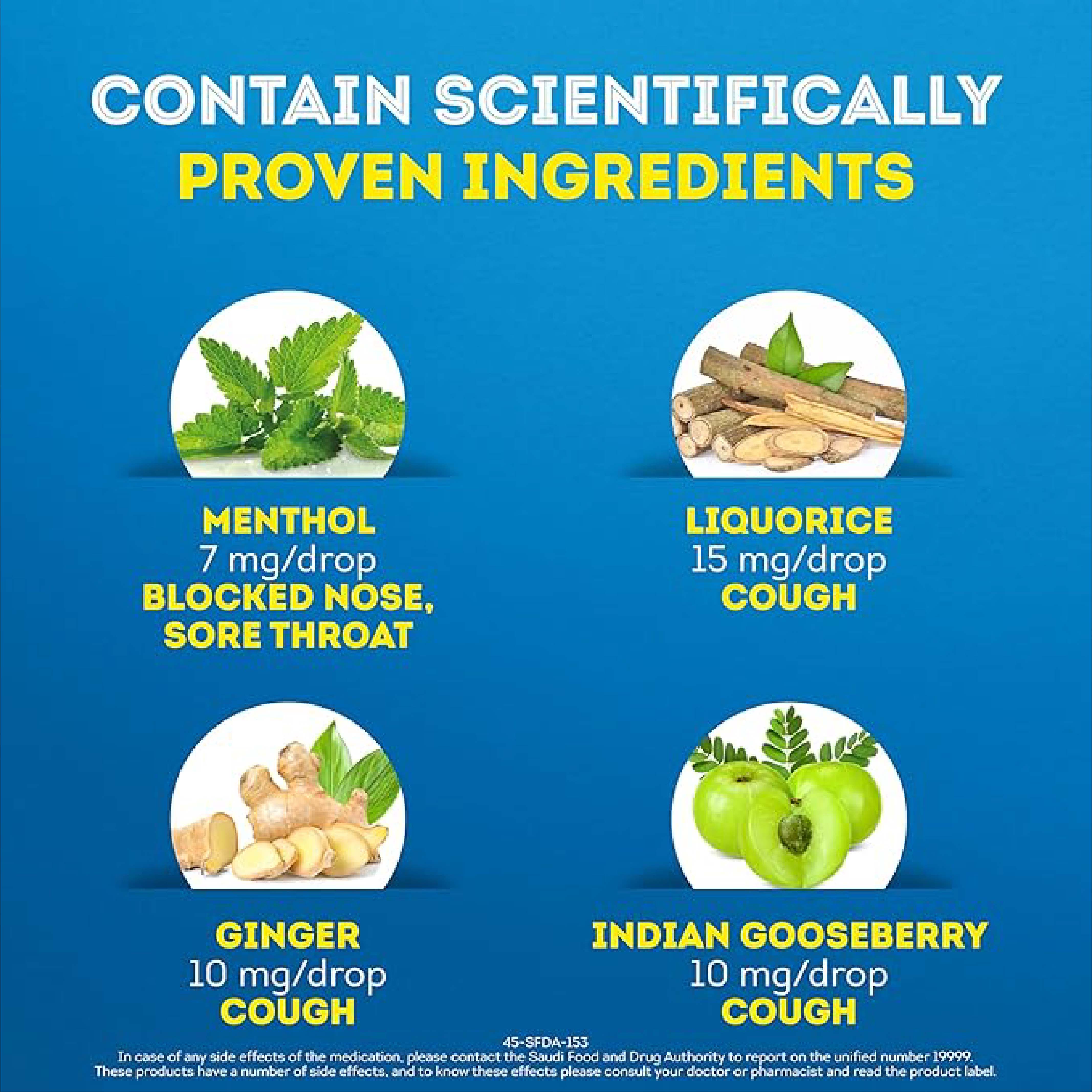 Vicks, Vapodrops Honey Lemon, Soothing throat drops with honey and lemon flavor, 36 lozenges