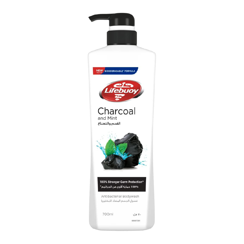 Lifebuoy, Charcoal Body Wash, Deep cleansing body wash with activated charcoal, 700ml
