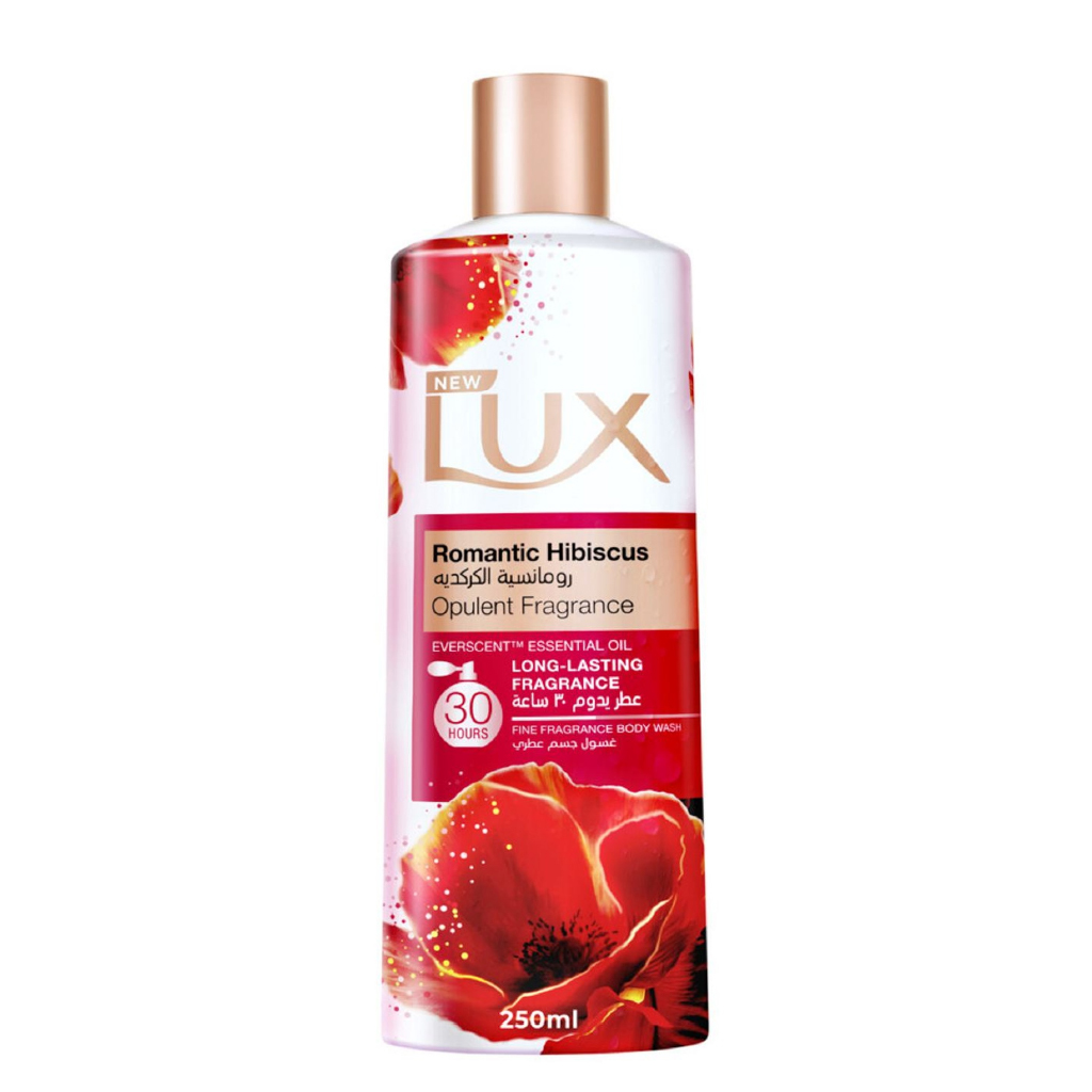 Lux, Romantic Hibiscus Euphorbia Body Wash, Refreshing floral scented shower gel, 250ml