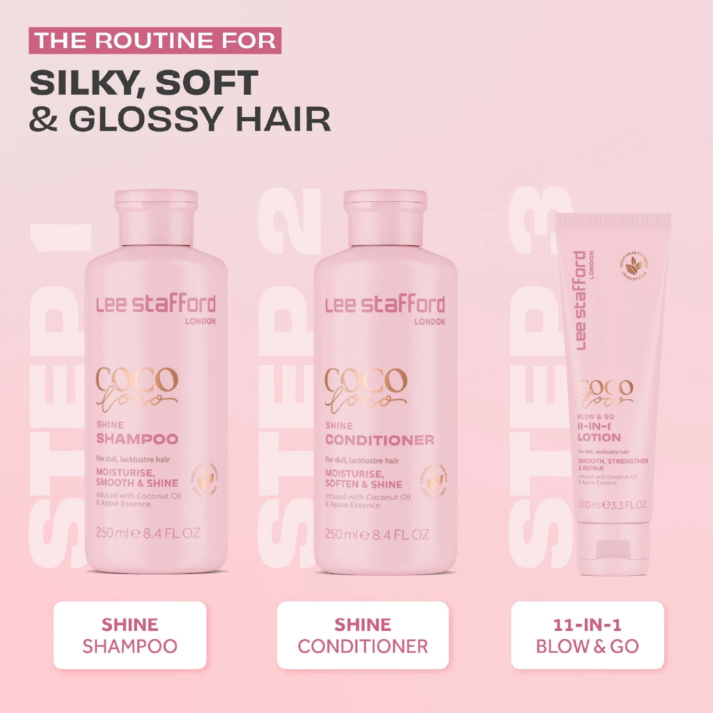Lee Stafford, Coco Loco Blow & Go Genius Lotion, Heat protectant and styling lotion, 100ml