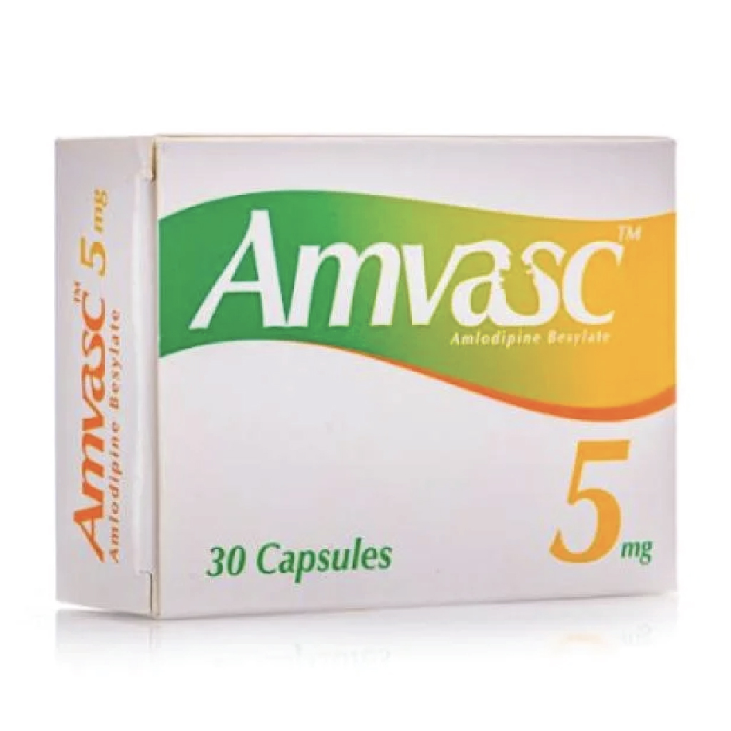 Amvasc Amlodipine Besylate 5mg 30 Capsules