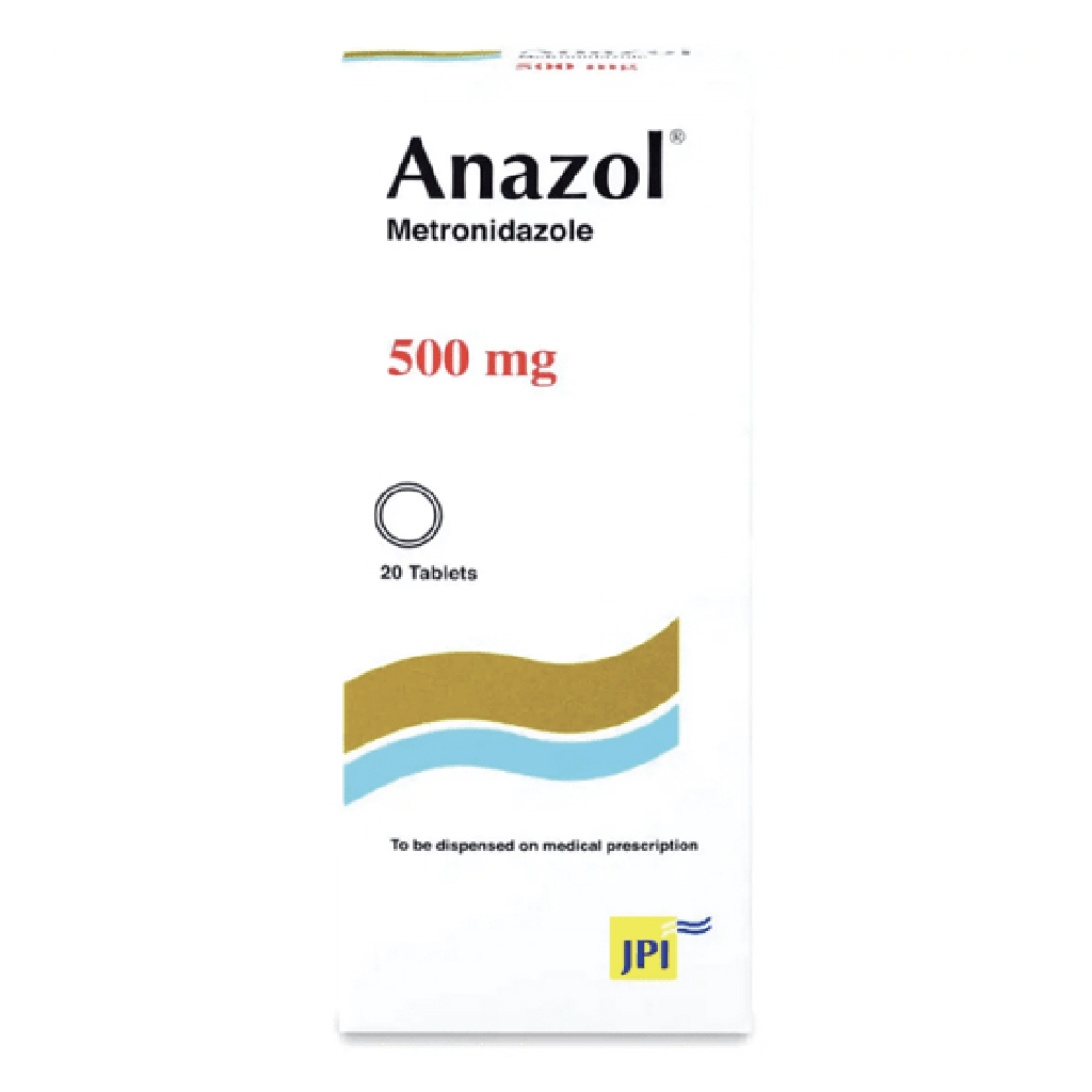 Anazol, Metronidazole 500mg Tablets, Antibiotic for bacterial infections, 20 tablets