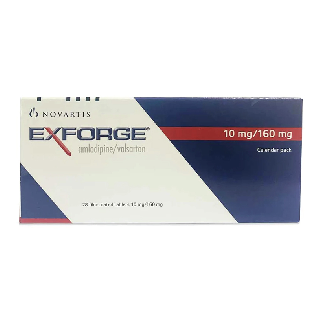 Exforge, 10/160 mg tablets, Combination medication for hypertension management, 28 tablets