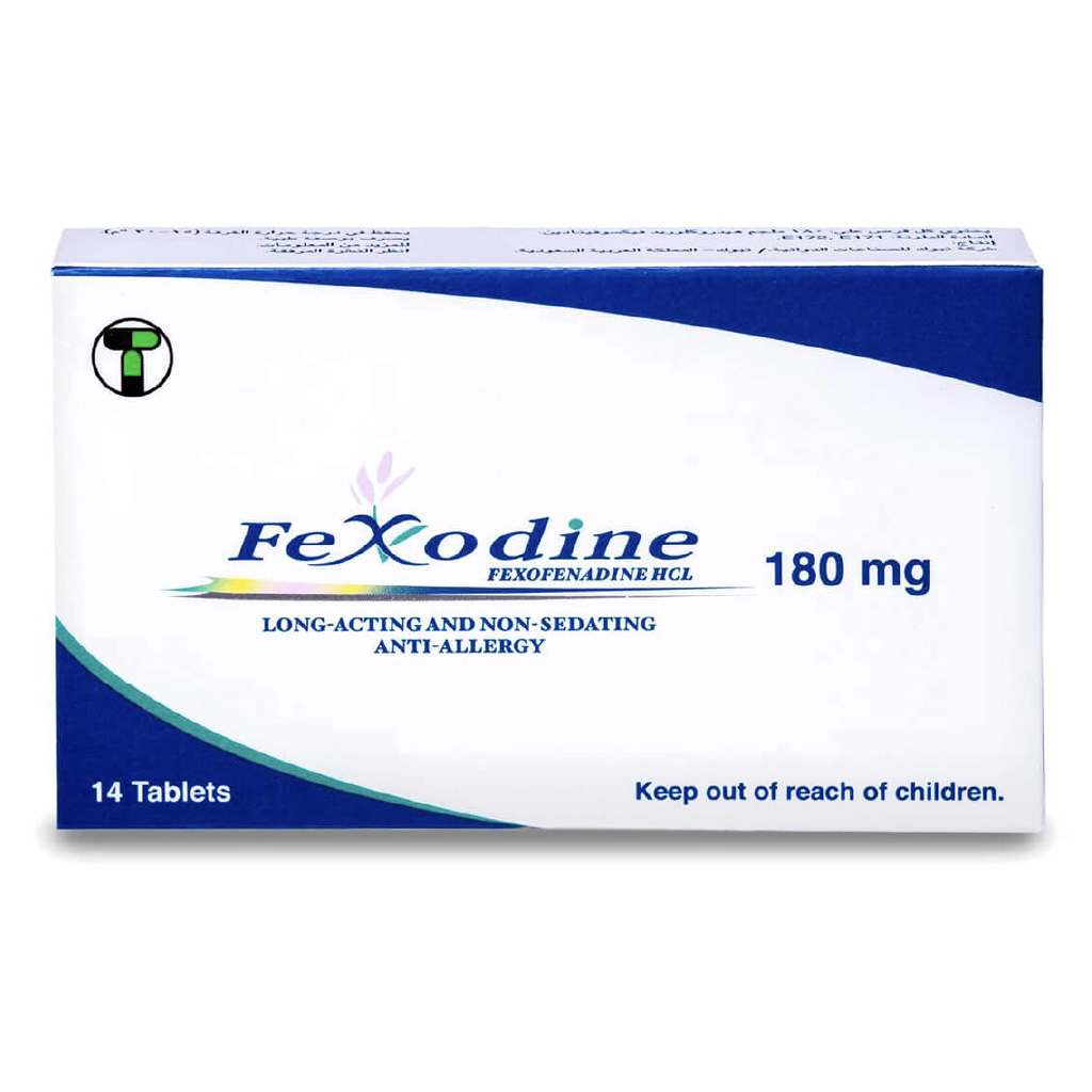 Fexodine, 180mg Tablets, Allergy relief antihistamine medication, 14 tablets