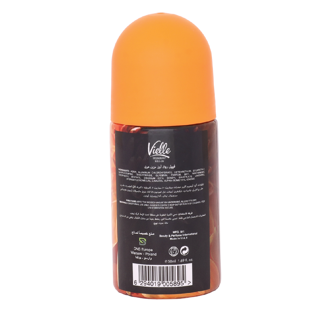 Vielle, Deo Roll-On Amber, Antiperspirant deodorant with amber fragrance, 50ml