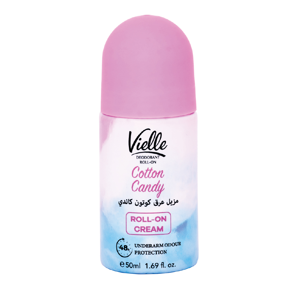 Vielle, Deo Roll-On Cotton Candy, Sweet scented deodorant for all-day freshness, 50ml