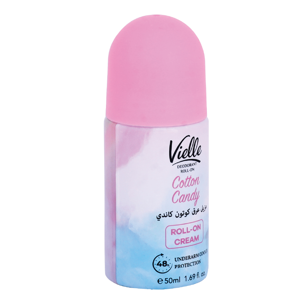 Vielle, Deo Roll-On Cotton Candy, Sweet scented deodorant for all-day freshness, 50ml
