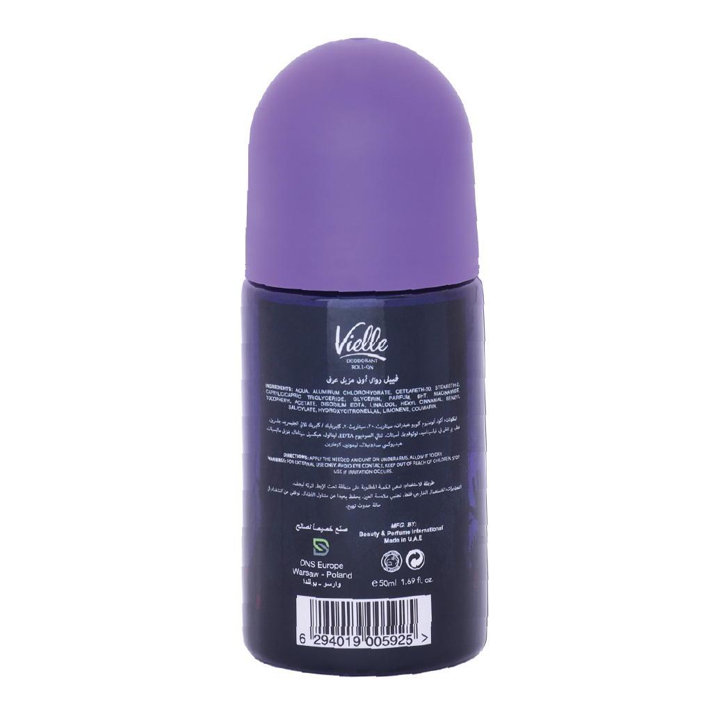 Vielle, Deo Roll-On Body Night Party, Nighttime deodorant roll-on with refreshing scent, 50ml
