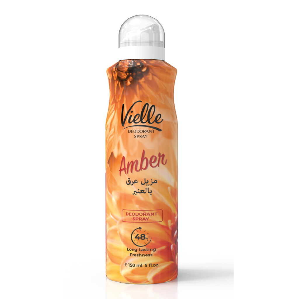 Vielle, Deo Spray Amber, Long-lasting amber scented deodorant spray, 150ml