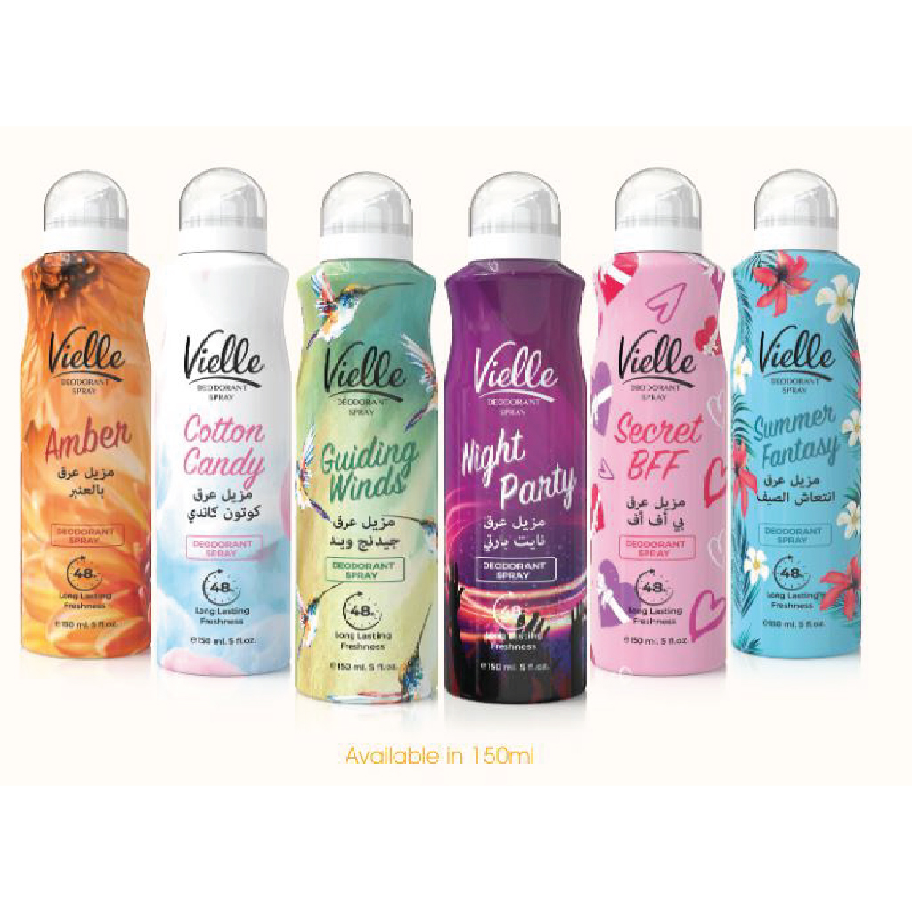 Vielle, Deo Spray Amber, Long-lasting amber scented deodorant spray, 150ml