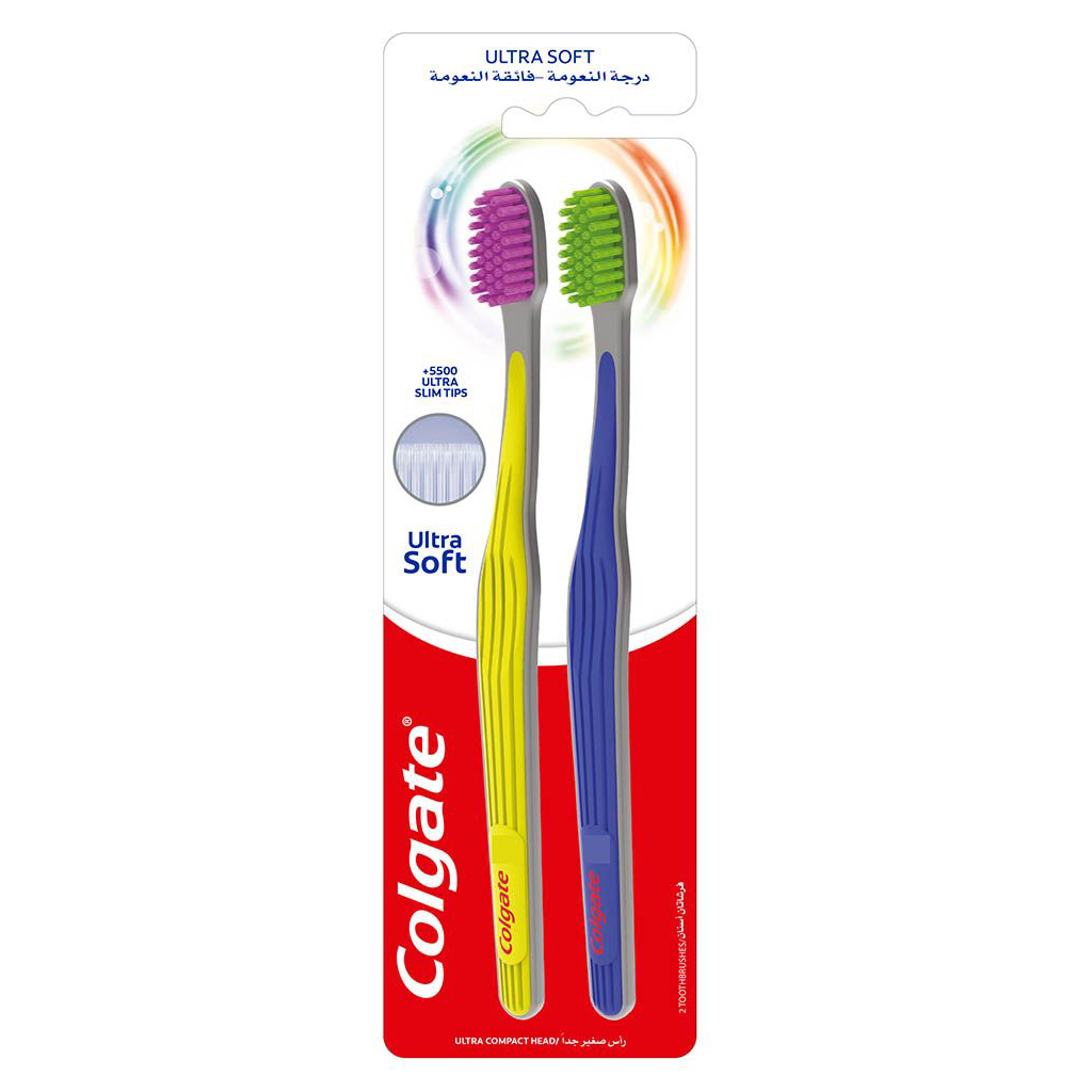 Colgate, Slim Soft Advance Toothbrush, Soft bristle toothbrush for gentle cleaning