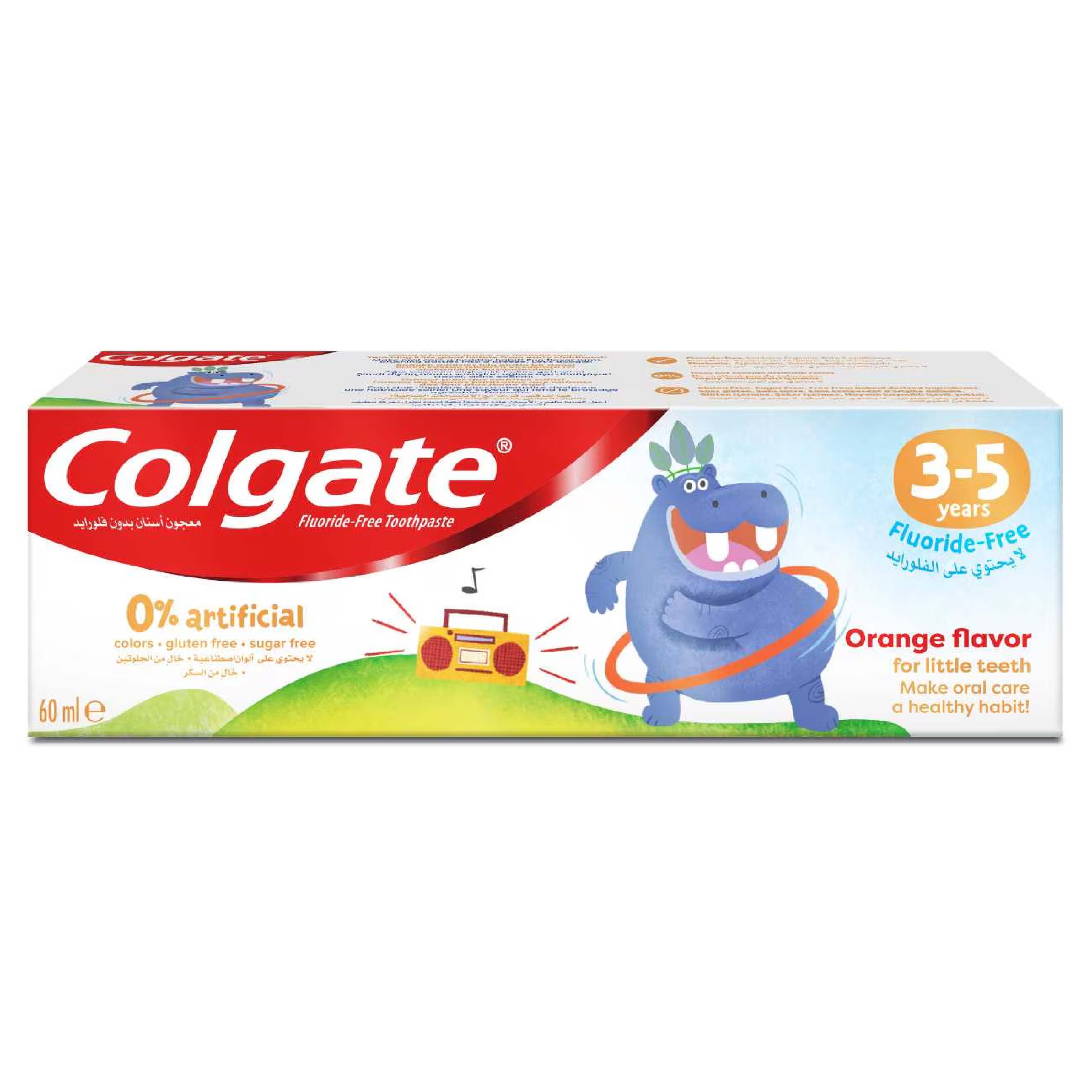 Colgate, Kids Toothpaste Fluoride Free, Gentle toothpaste for ages 3-5 years, 60 ml