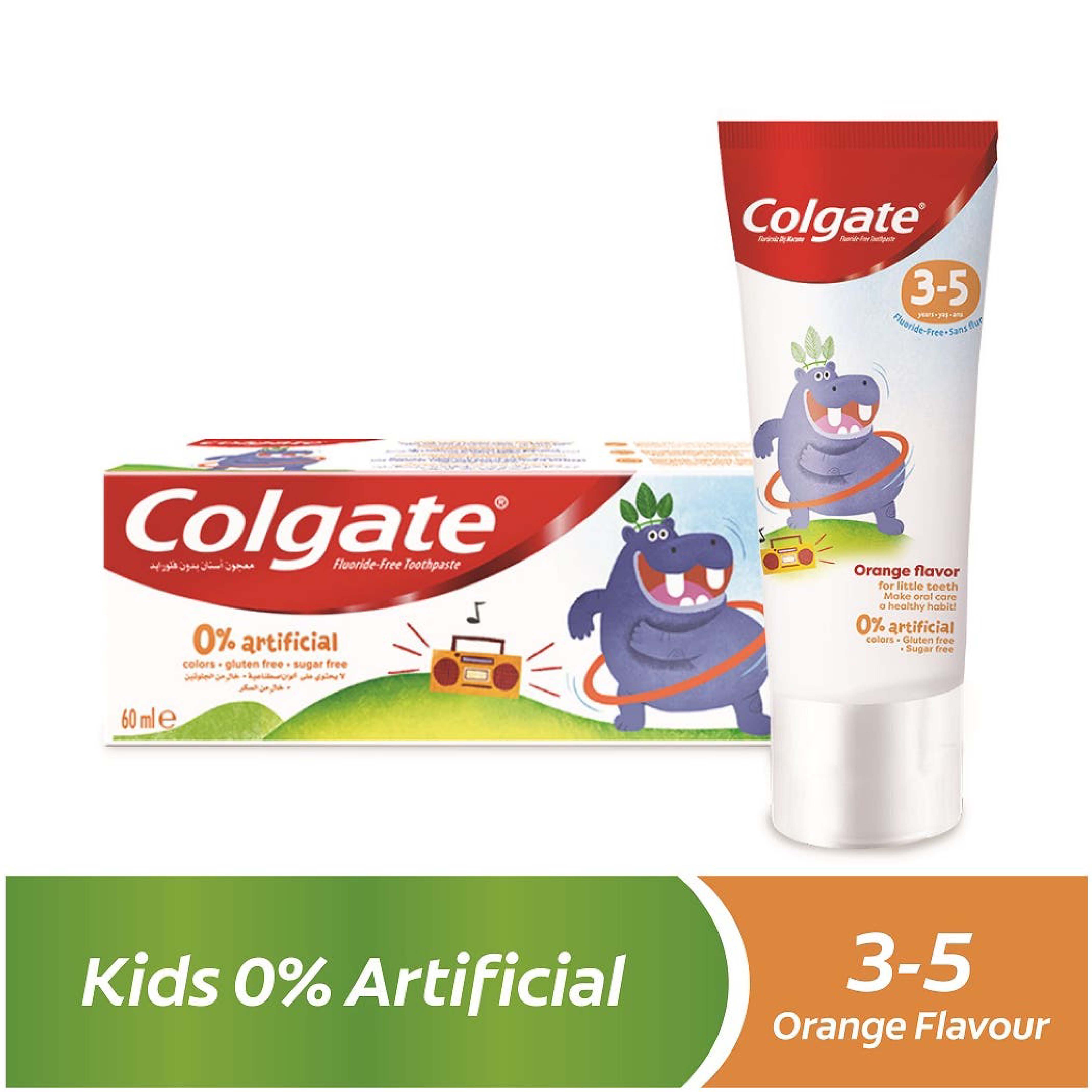 Colgate, Kids Toothpaste Fluoride Free, Gentle toothpaste for ages 3-5 years, 60 ml