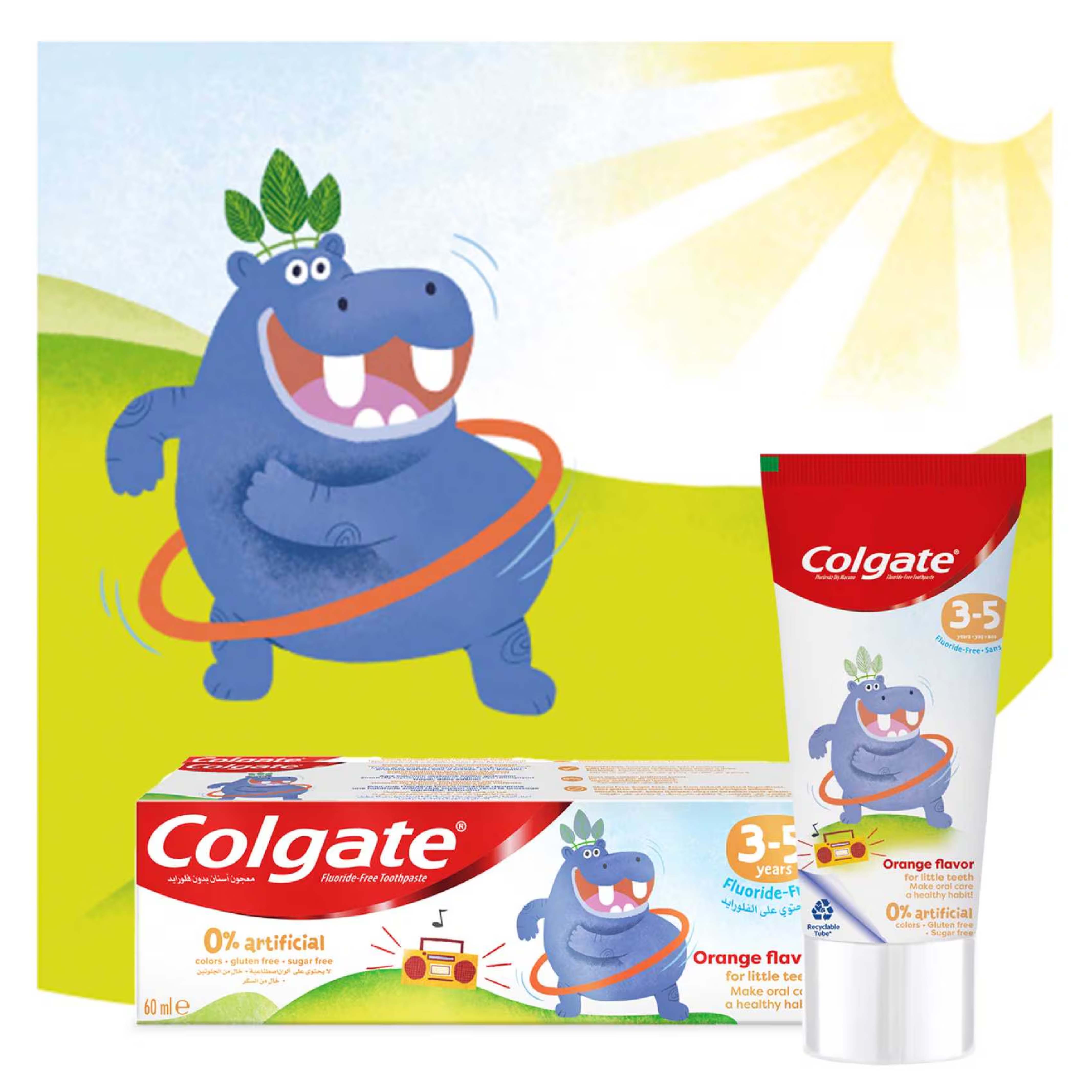 Colgate, Kids Toothpaste Fluoride Free, Gentle toothpaste for ages 3-5 years, 60 ml