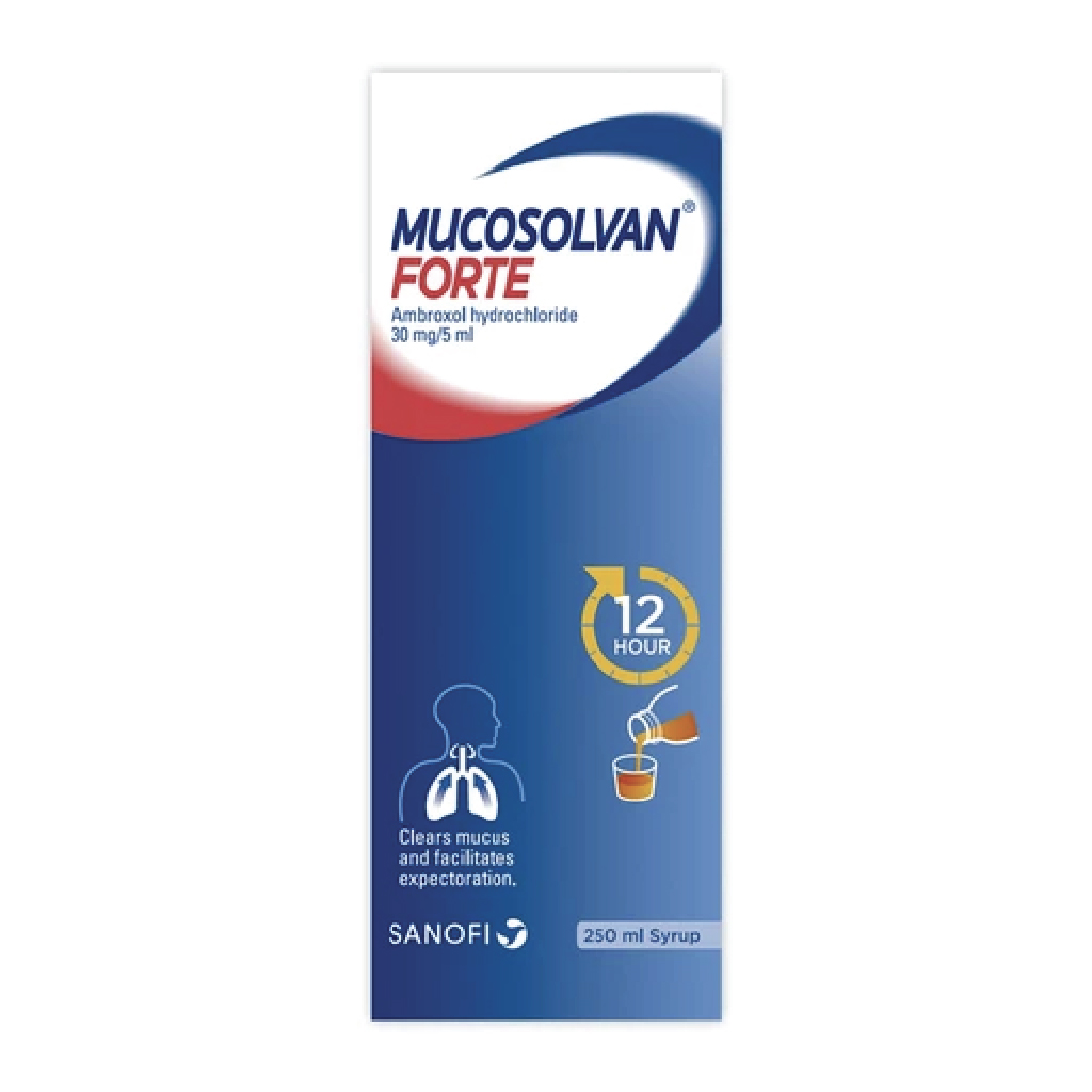 Mucosolvan, Forte syrup 30 mg/5 ml, Expectorant syrup for cough relief, 250 ml
