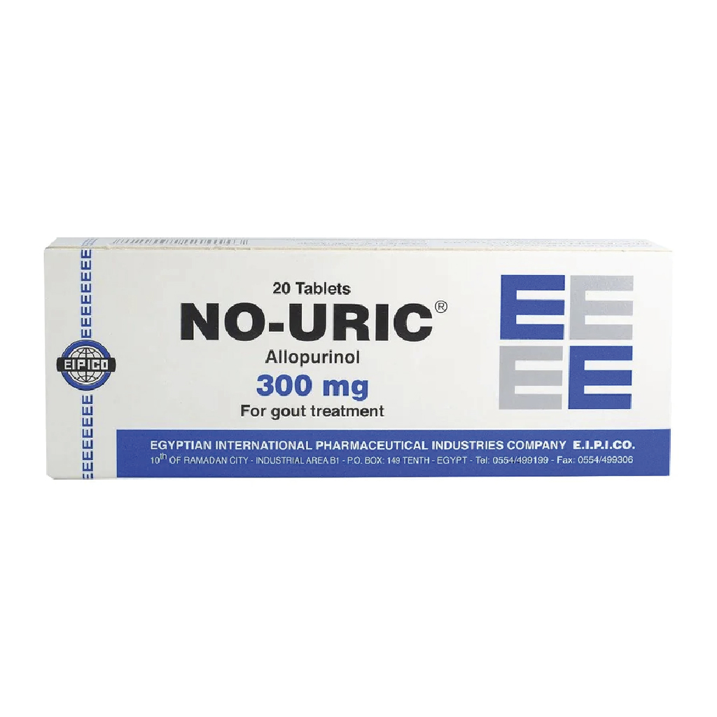 No Uric, 300mg Tablets, Medication for uric acid reduction, 20 tablets