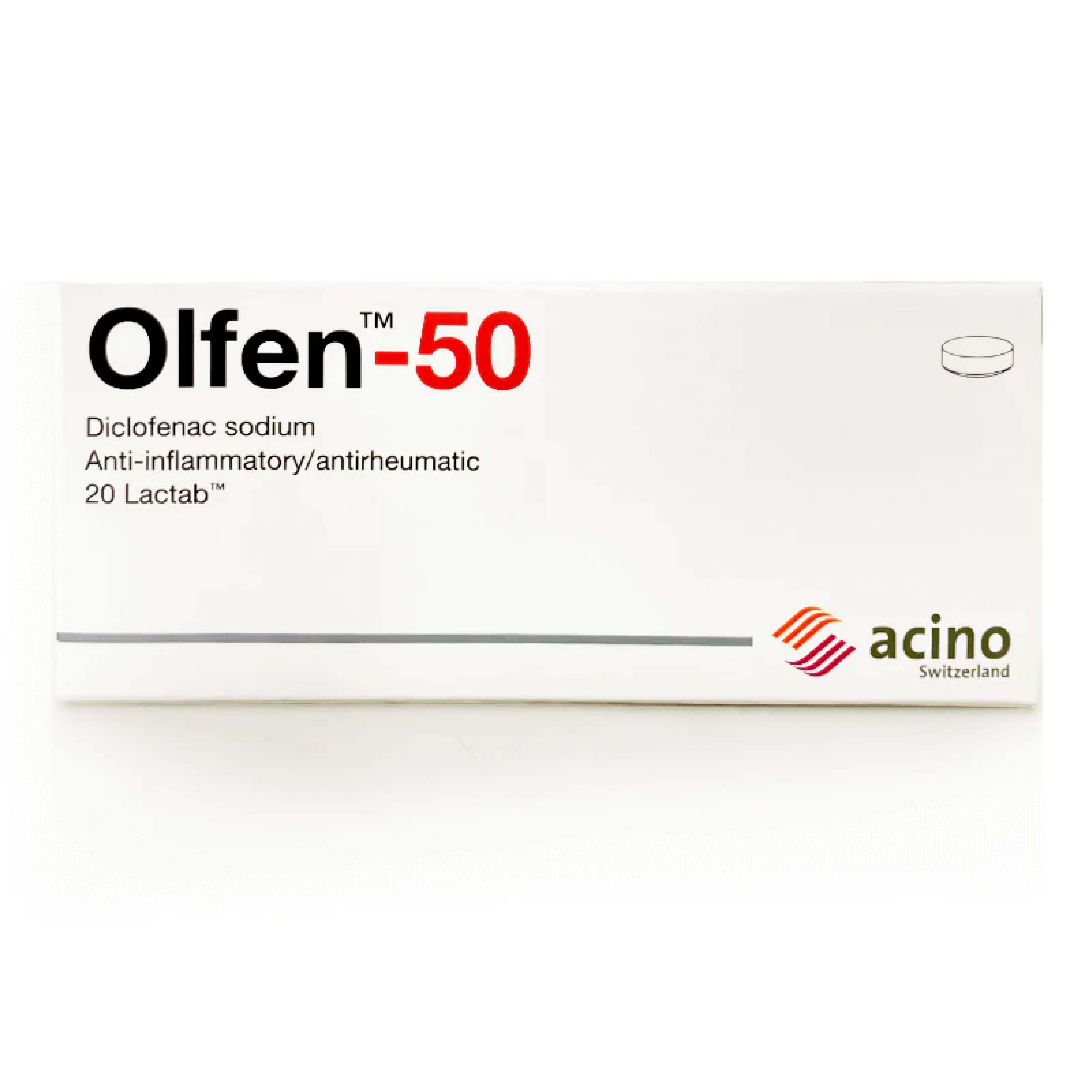 Olfen, Diclofenac sodium tablets, Nonsteroidal anti-inflammatory pain relief, 50mg