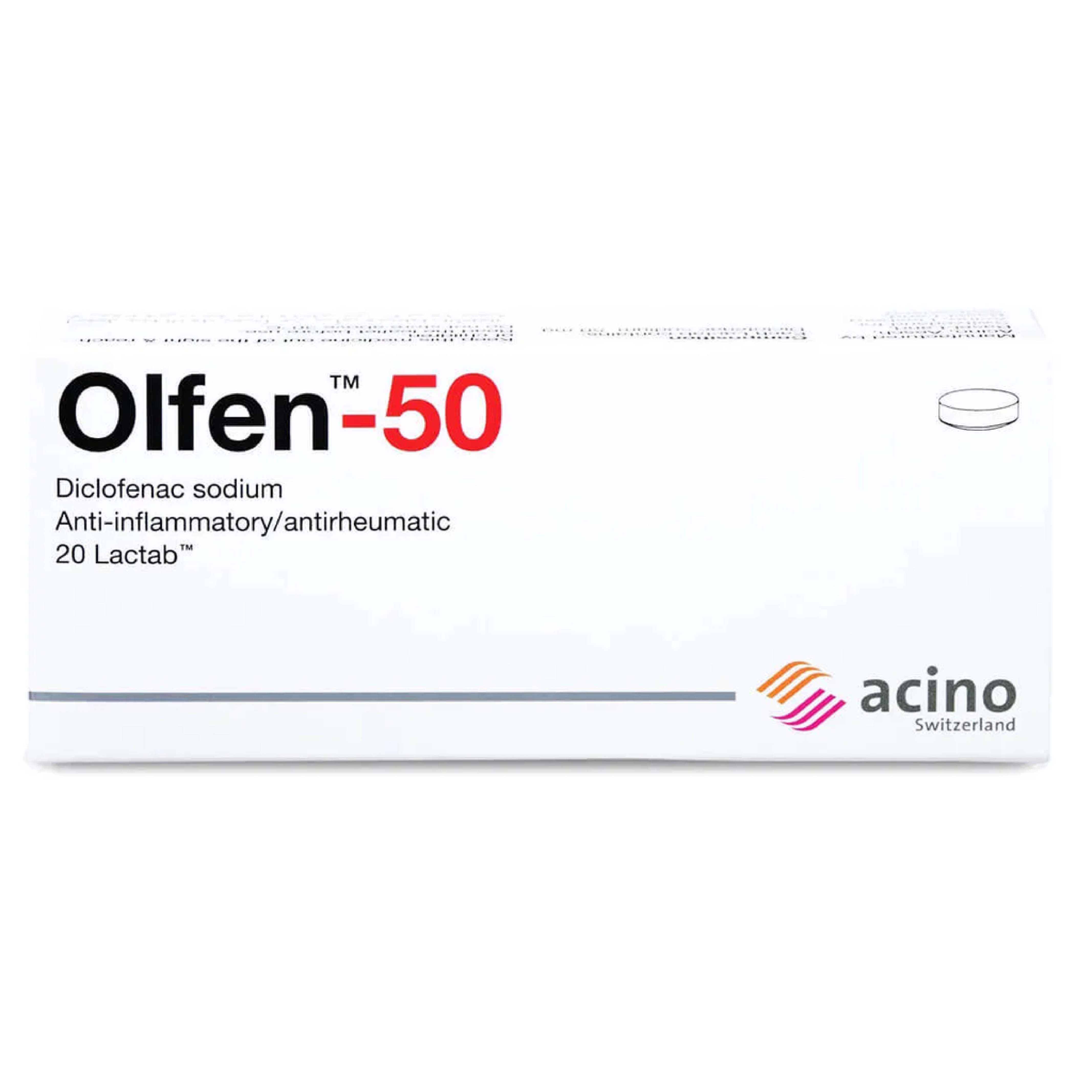 Olfen, Diclofenac sodium tablets, Nonsteroidal anti-inflammatory pain relief, 50mg