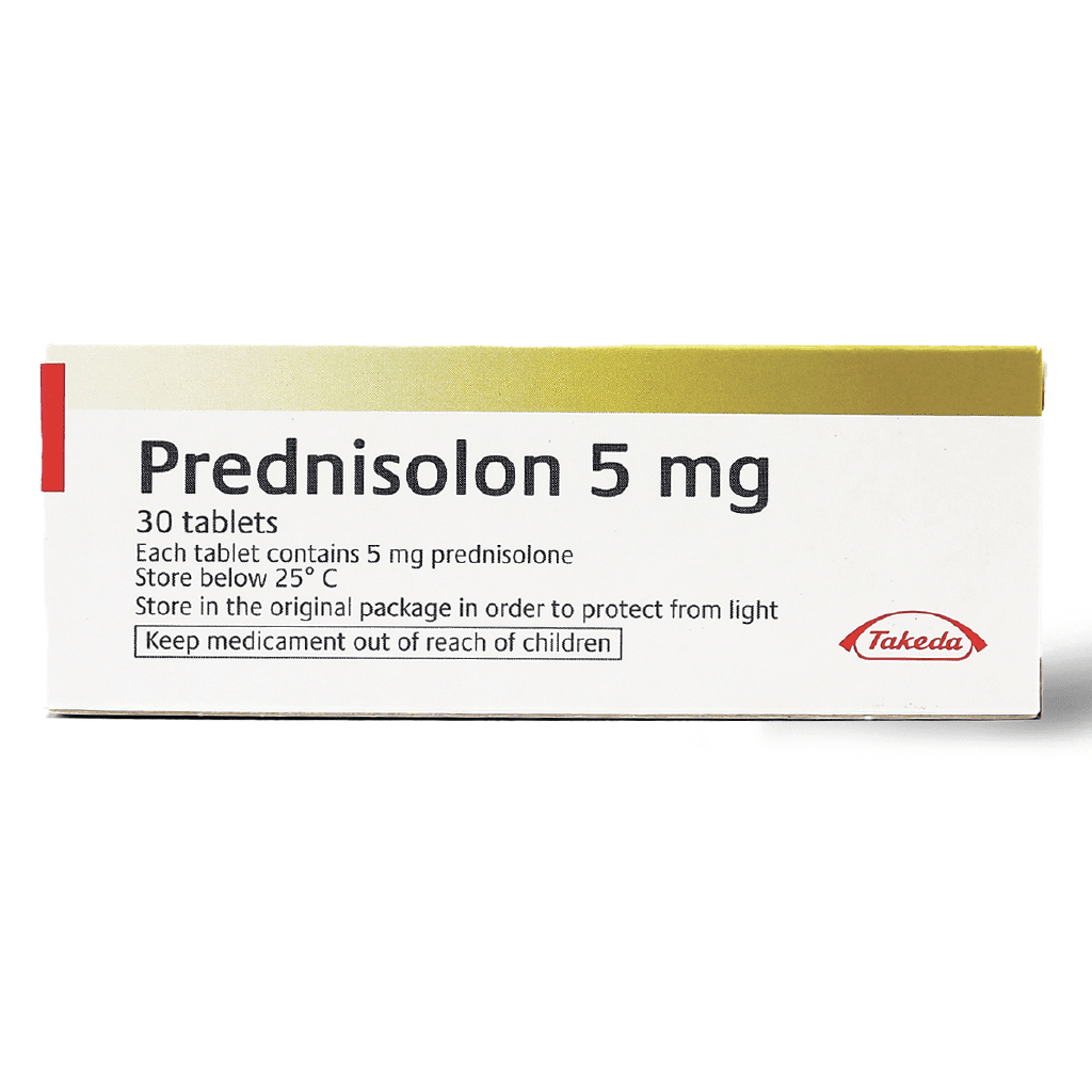 Prednisolon, 5 mg tablets, Anti-inflammatory corticosteroid medication, 30 tablets