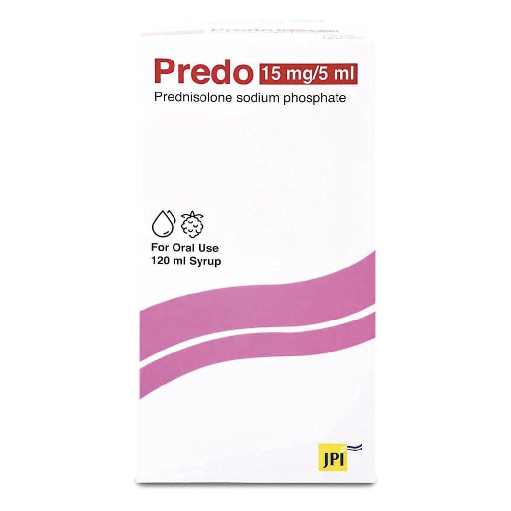 Predo, 15 mg/5 ml syrup, Oral corticosteroid syrup for inflammation relief, 120 ml