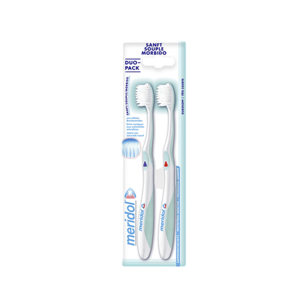 Meridol, Toothbrush Medium, Medium bristle toothbrush for daily oral care, 2 toothbrushes