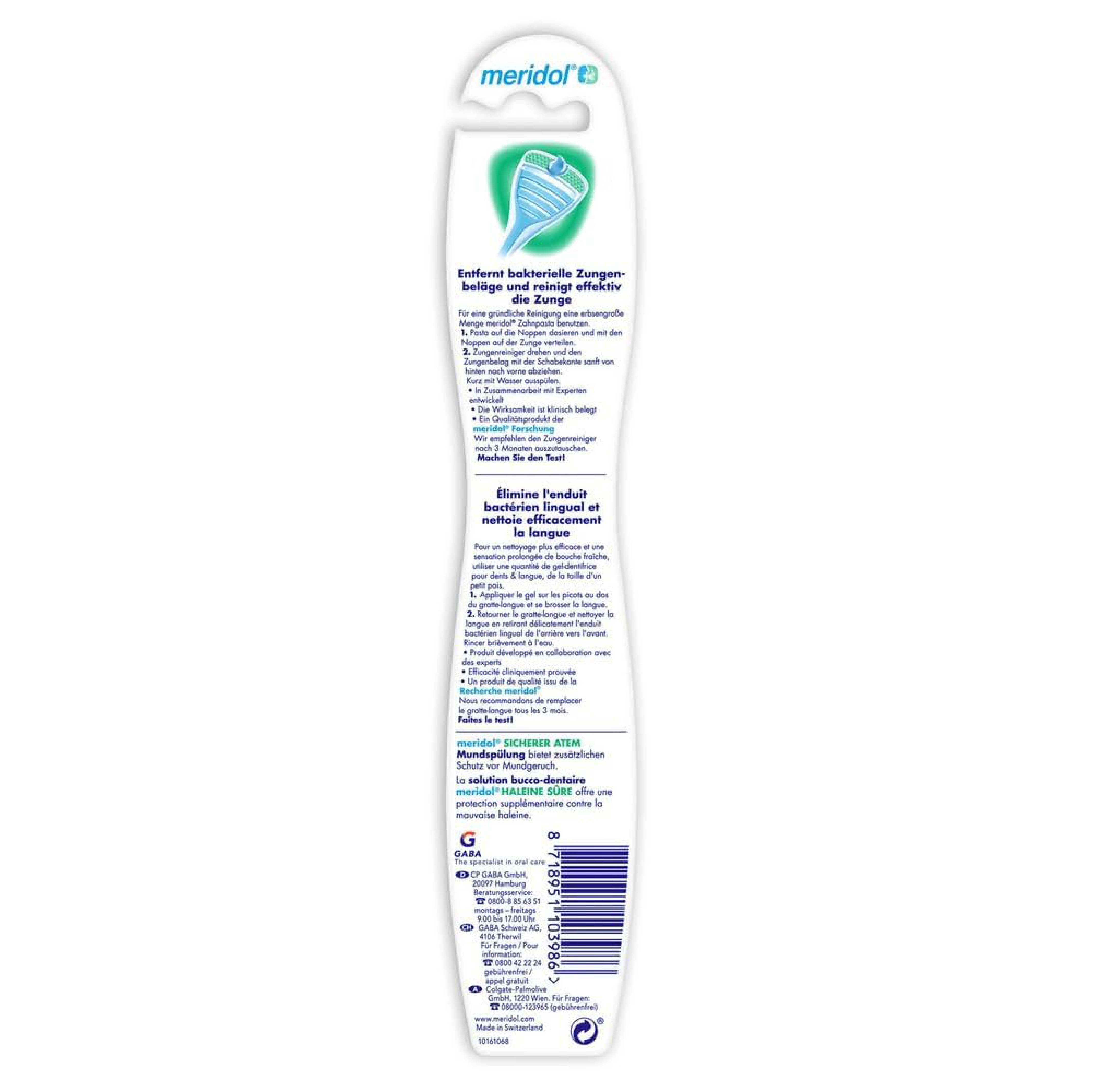 Meridol Safe Breath Tongue Cleaner - 1Pk