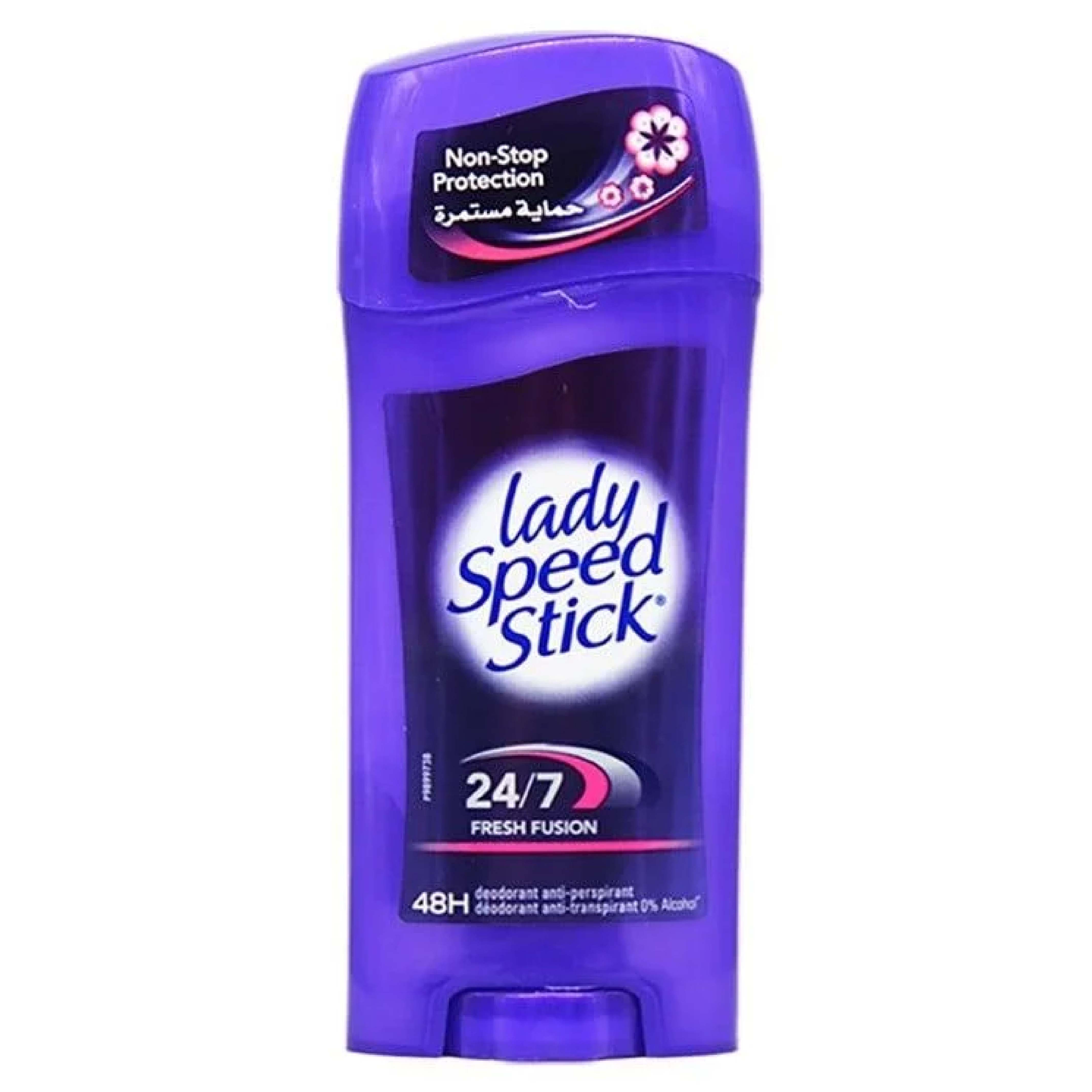 Lady Speed Stick, 24/7 Fresh Fusion Antiperspirant Deodorant, Long-lasting odor protection with fresh scent, 65g