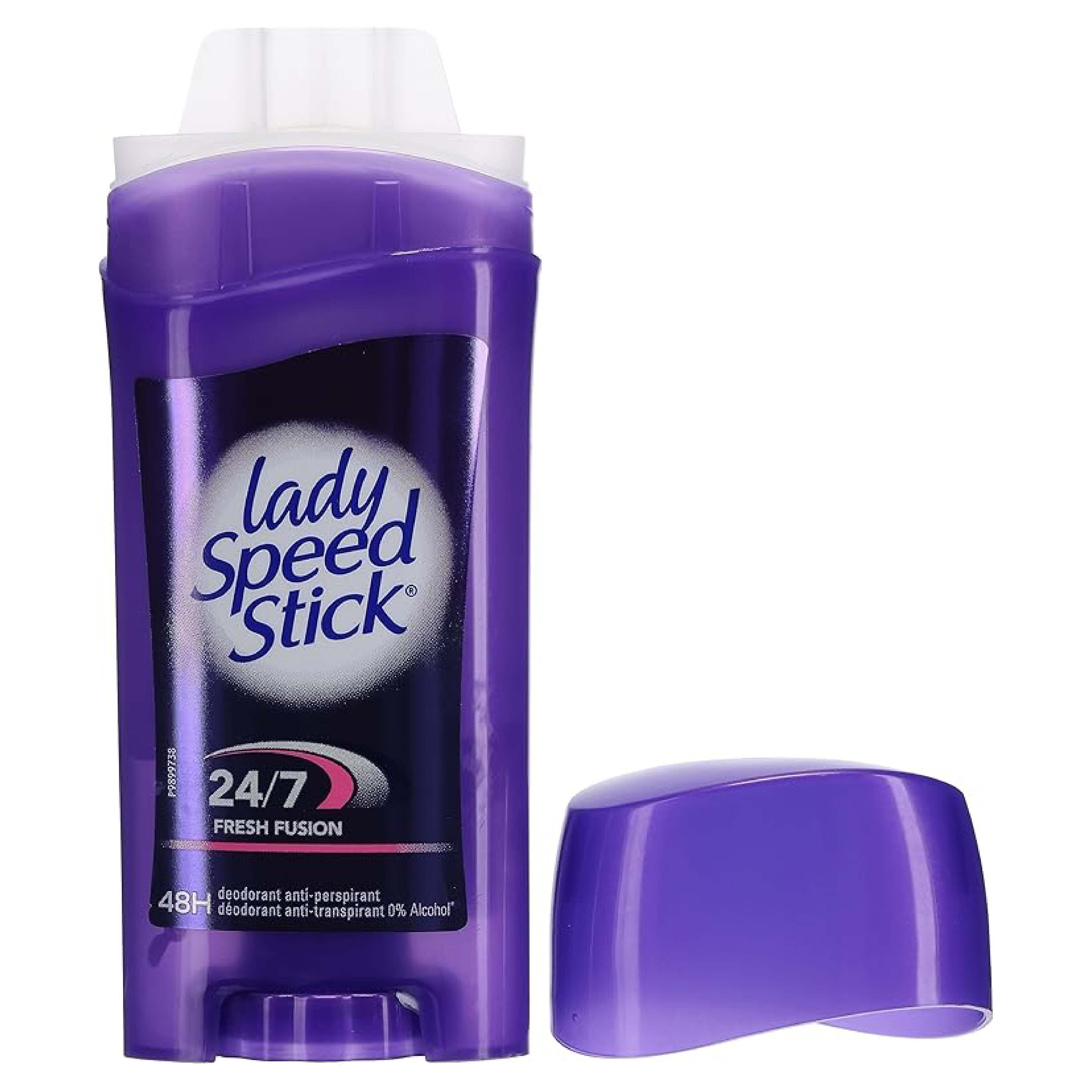 Lady Speed Stick, 24/7 Fresh Fusion Antiperspirant Deodorant, Long-lasting odor protection with fresh scent, 65g
