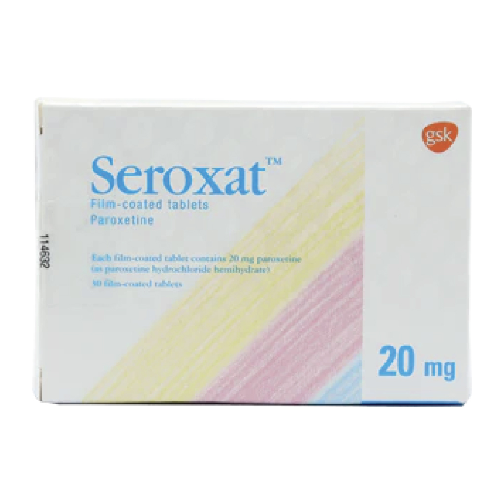 Seroxat, Paroxetine 20mg Tablets, Antidepressant medication, 30 tablets