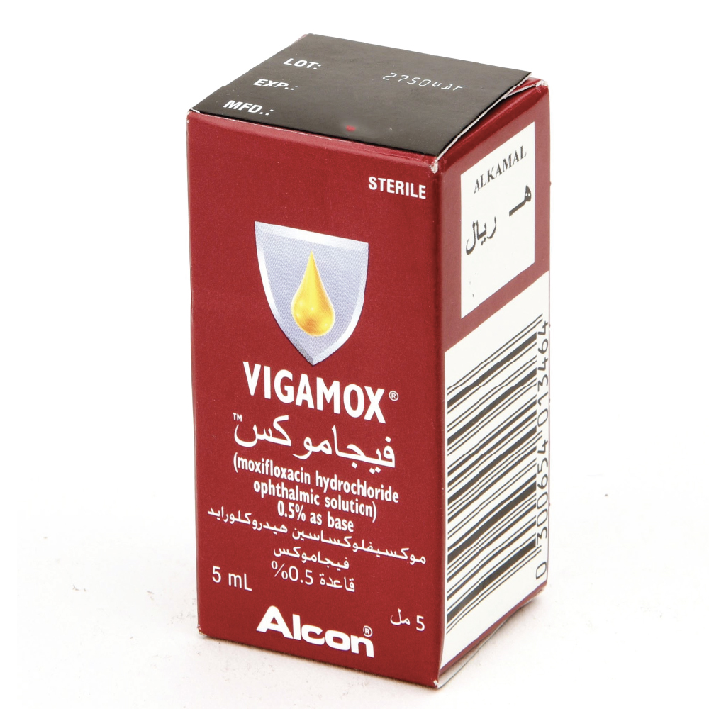 Vigamox, 0.5% Eye Drops, Antibiotic eye drops for bacterial infections, 5 ml