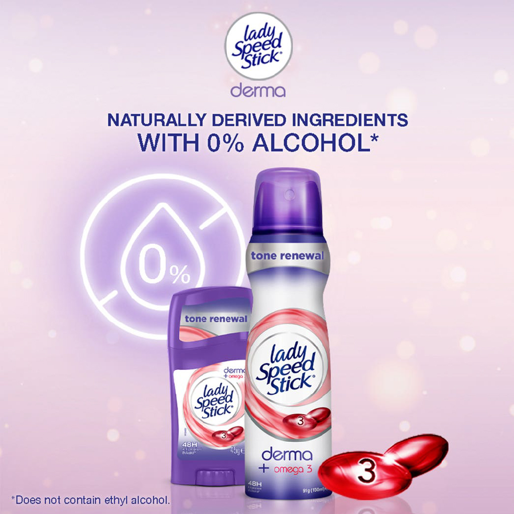 Lady Speed Stick Derma + Omega 3 Antiperspirant Stick